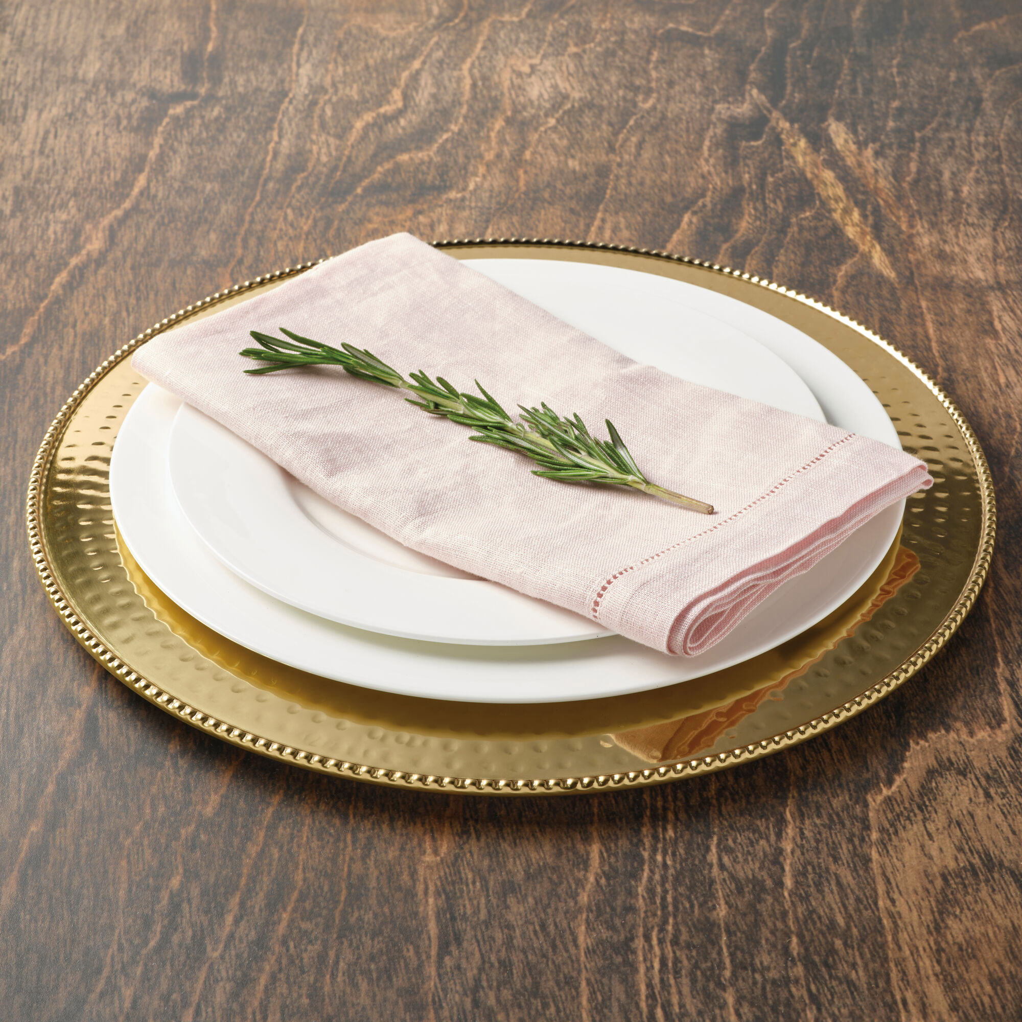 Mikasa Holiday Stainless Steel Charger Plates  Set of 4