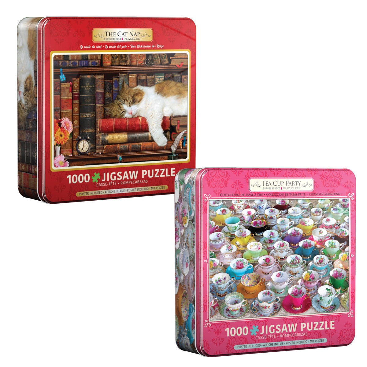 Eurographics Deluxe Puzzle 1000 Piece 2 Pack - Tea Cup Party and