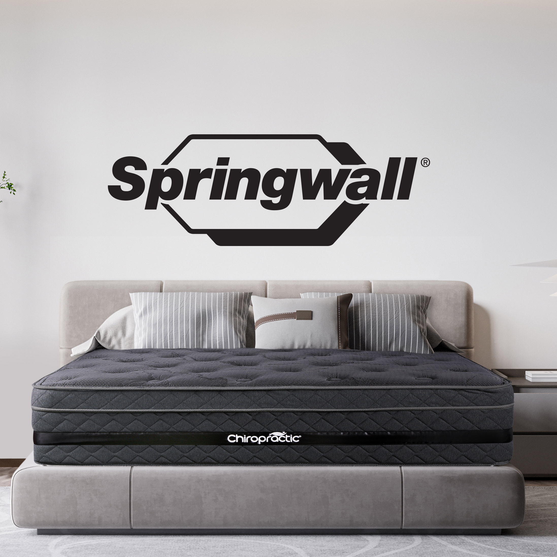 Springwall Chiropractic Black Ice Hybrid 35.6 cm (14 in.) Medium Firm Mattress