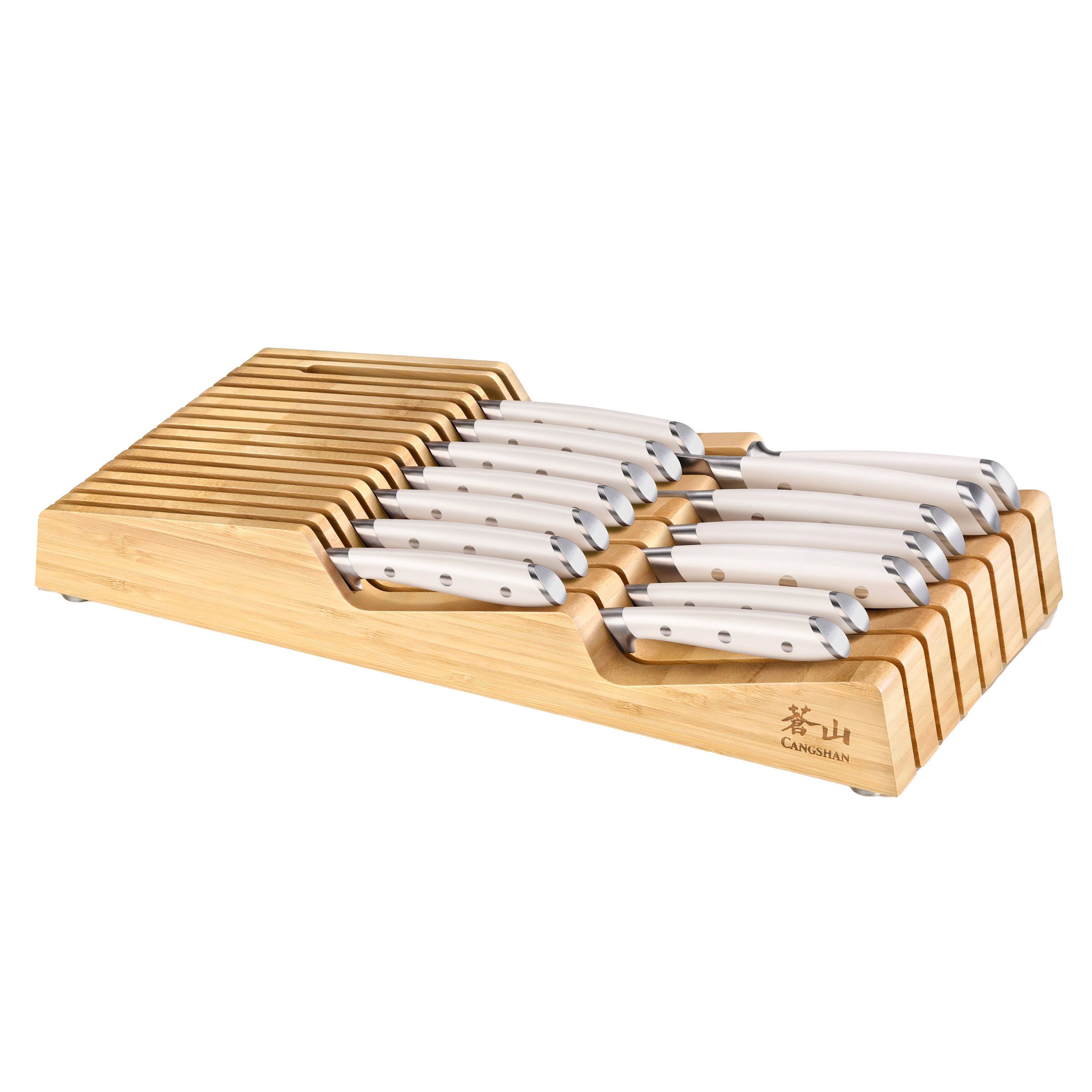 Cangshan Alps Series German Steel 15-piece Knife In-Drawer Set  White