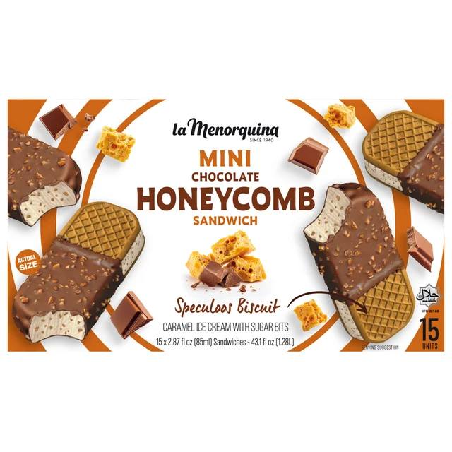 LA MENORQUINA MINI HONEYCOMB CHOCOLATE SANDWICHES 15 COUNT