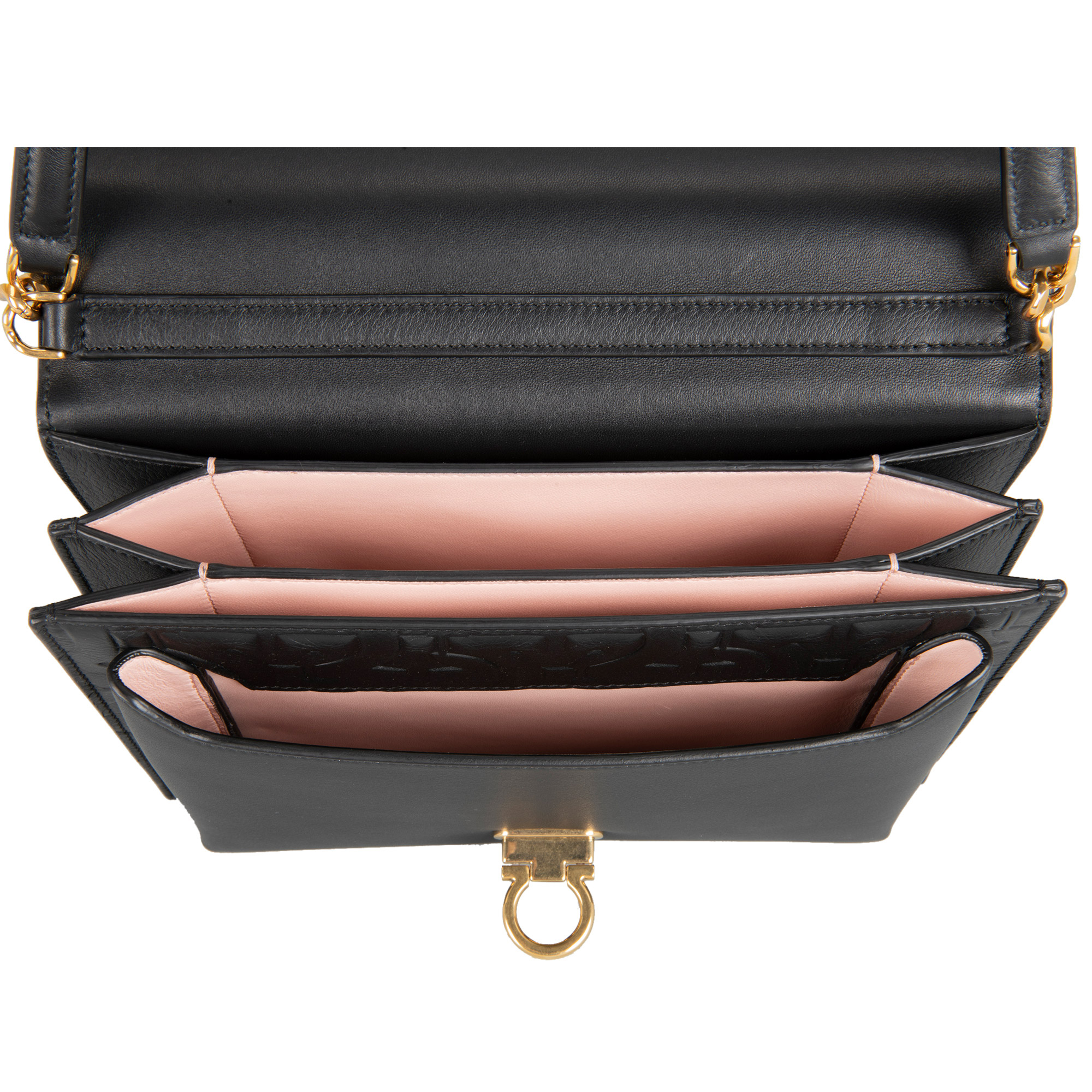 Ferragamo Trifold Shoulder Bag, Black | Costco