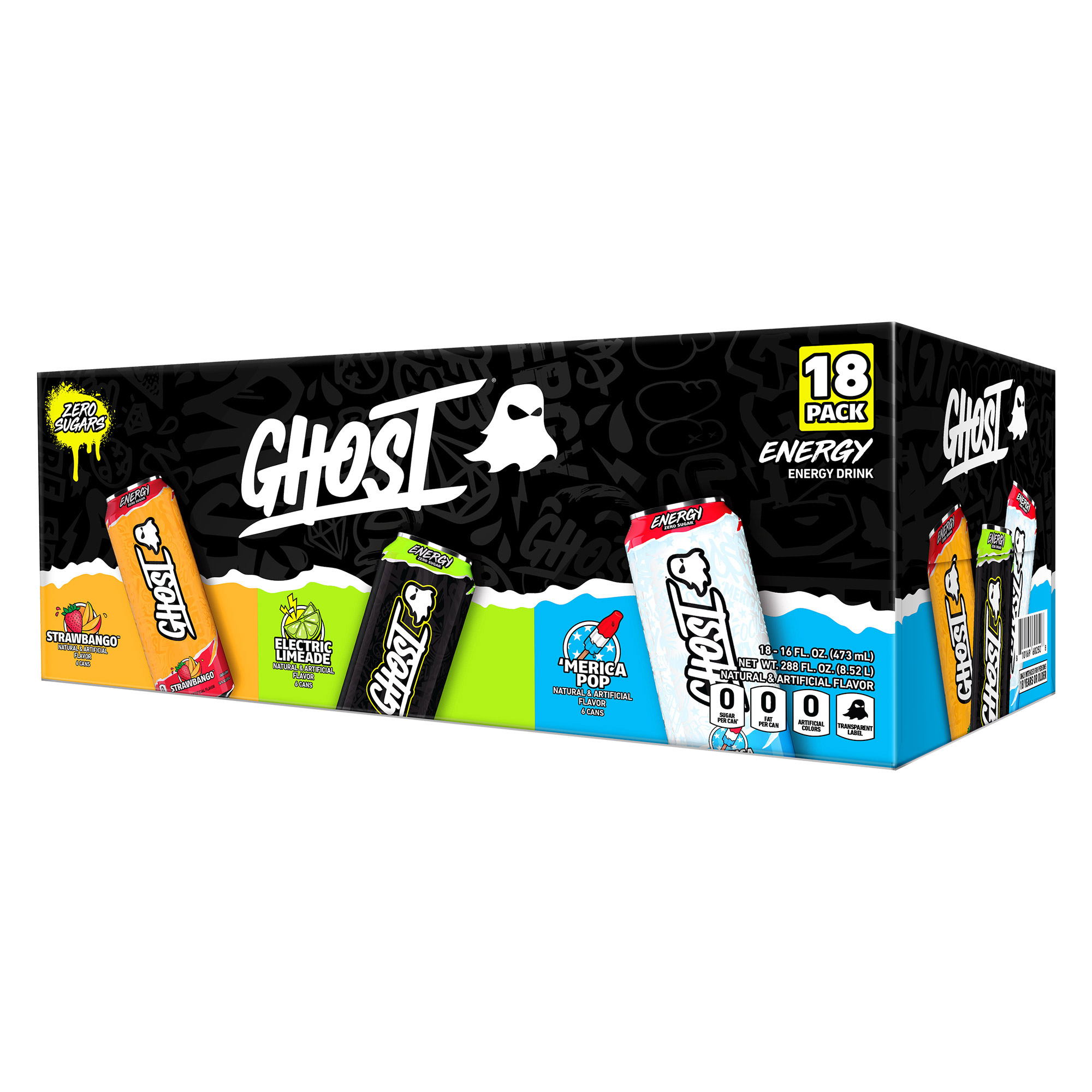 Ghost Energy Drink, Summer Variety Pack, 16 fl oz, 18-count | Costco
