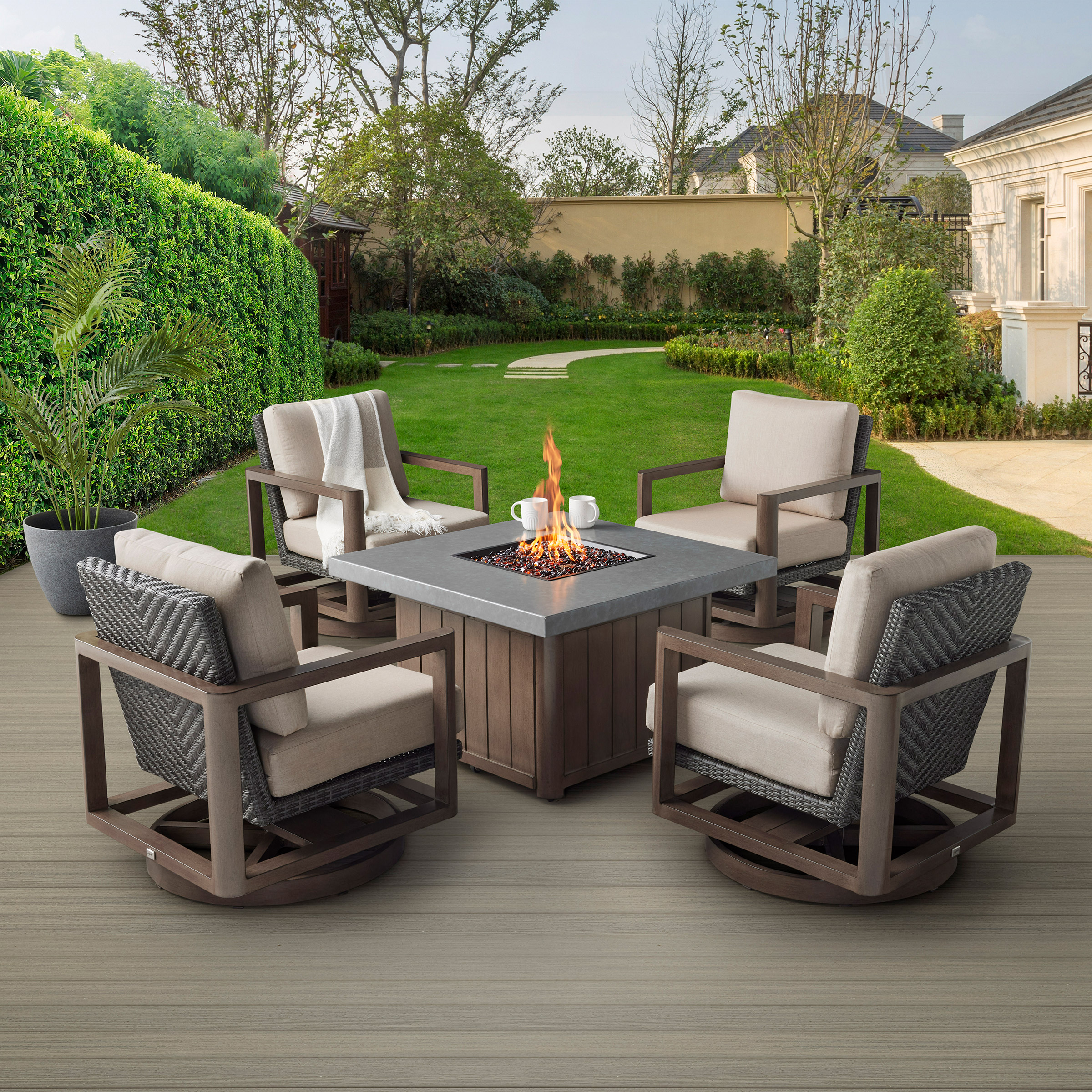Ashford 5-piece Fire Chat Outdoor Seating Set | Costco