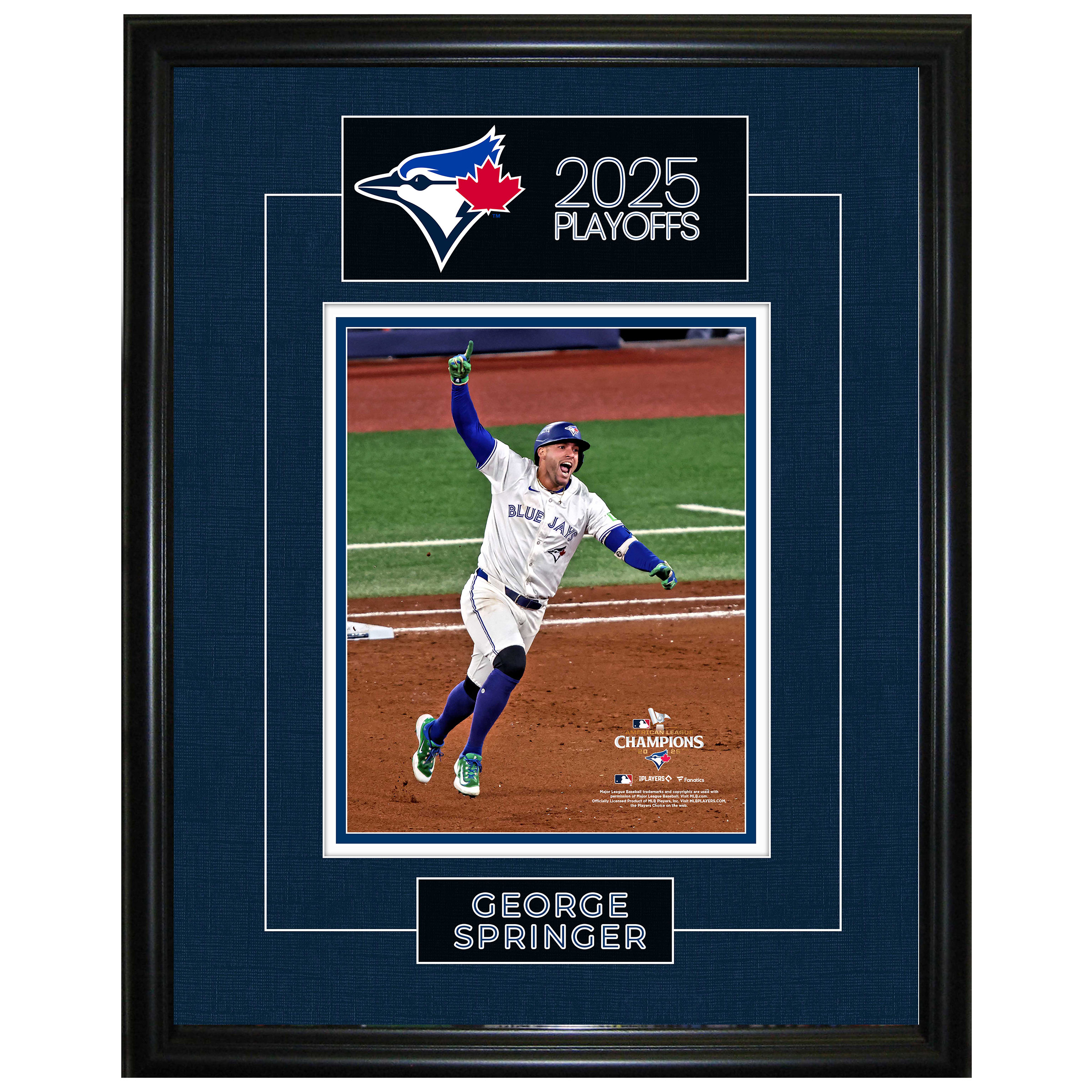 Frameworth George Springer Framed 8x10 in. 2025 Playoffs Game 7 ALCS Homerun Celebration