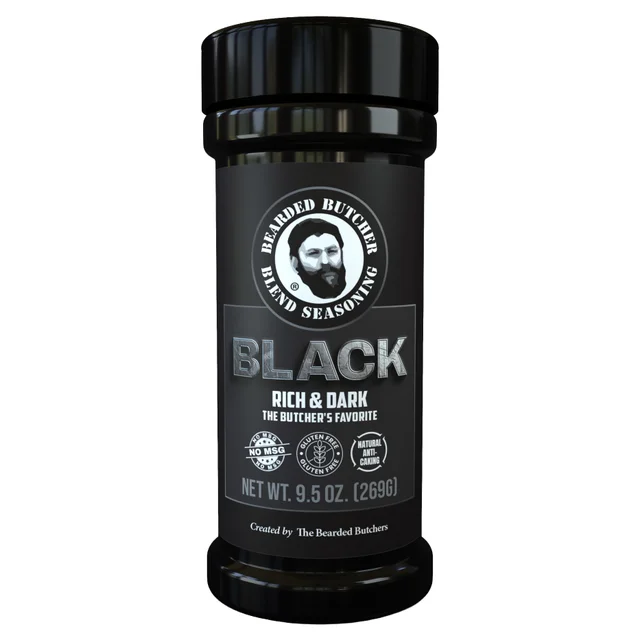 BEARDED BUTCHER BLACK SEASONING 9.5 OUNCE CONTAINER
