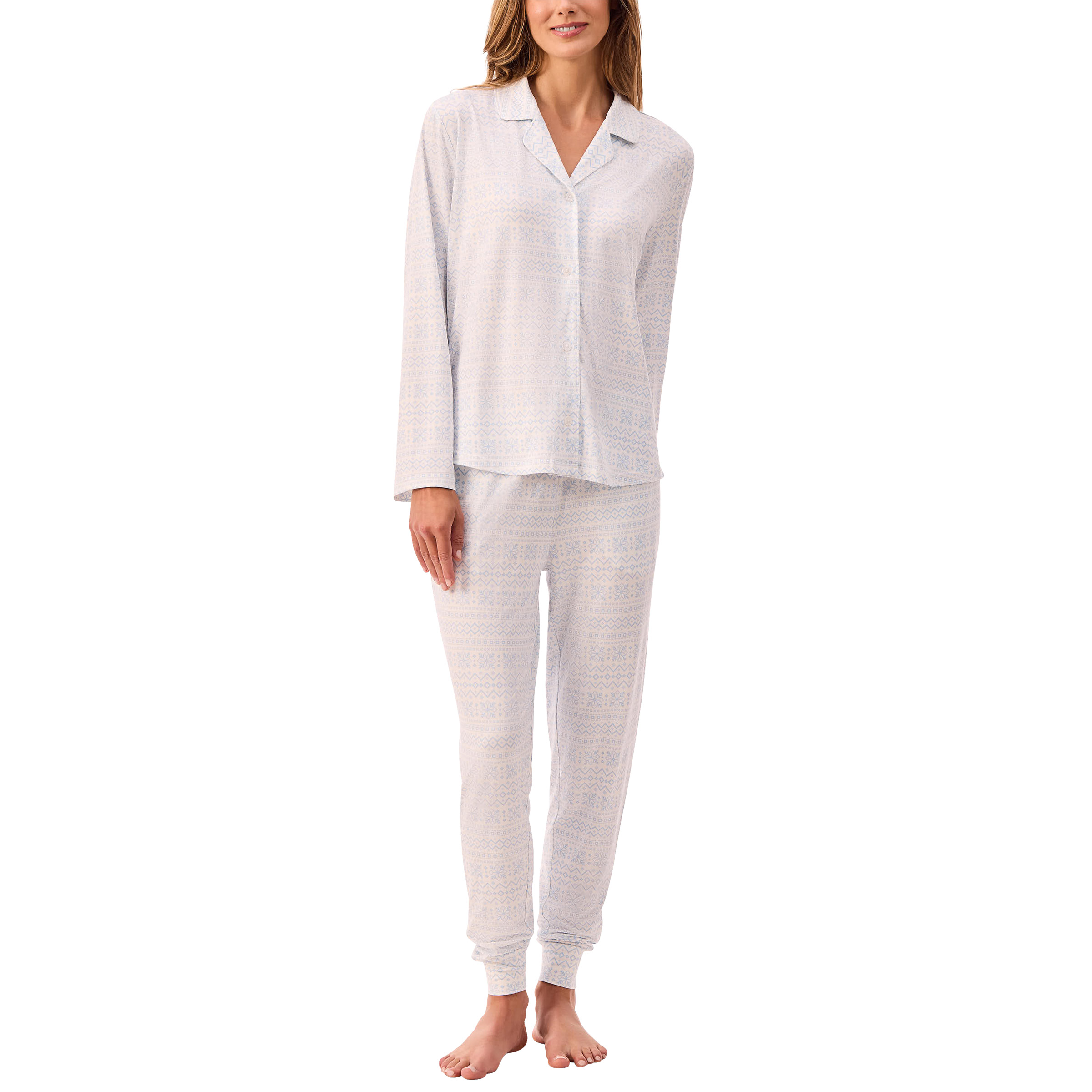 Martha Stewart Women's Notch Collar Pajama Set, 3-piece