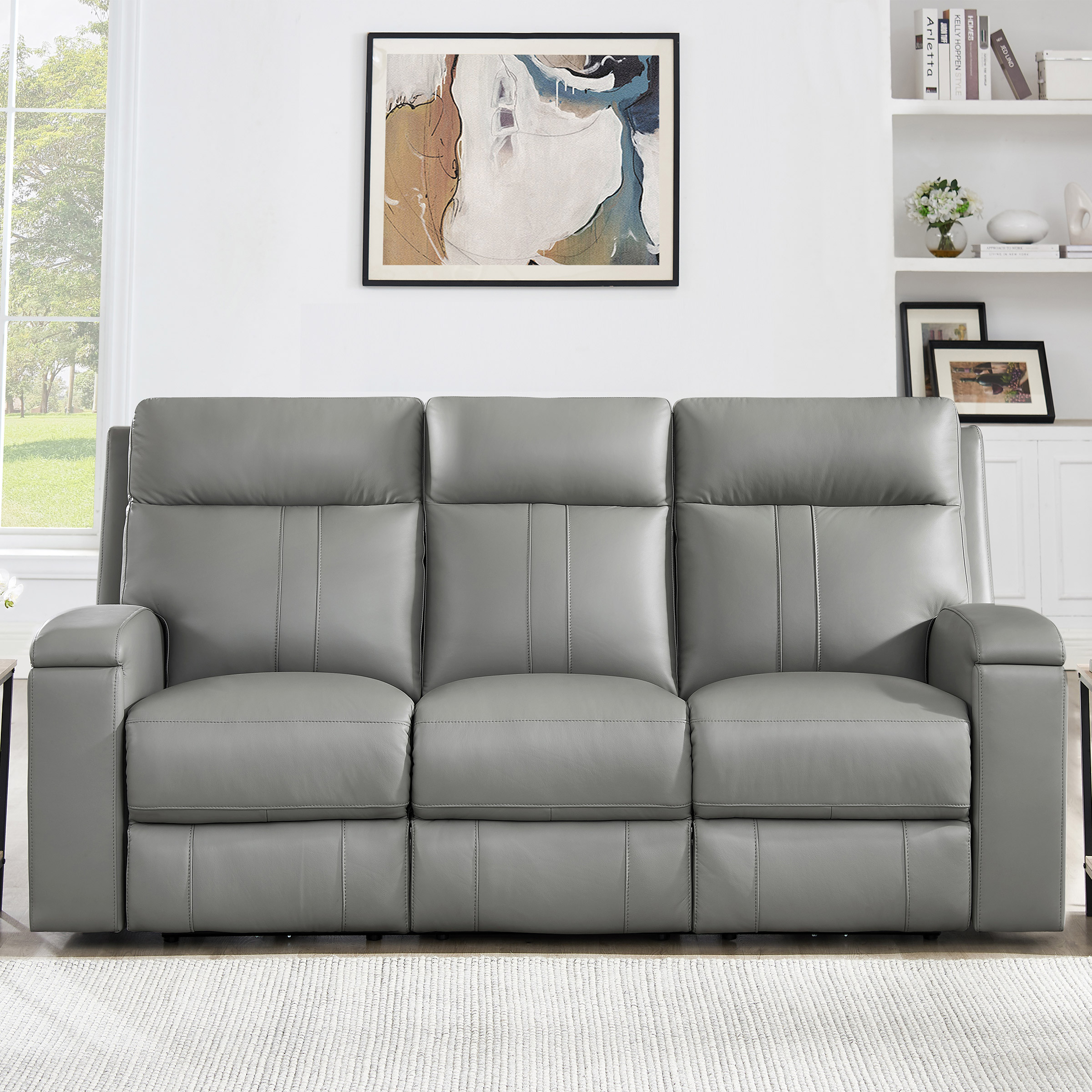 Prospera Home Frasier Top Grain Leather Power Reclining Sofa