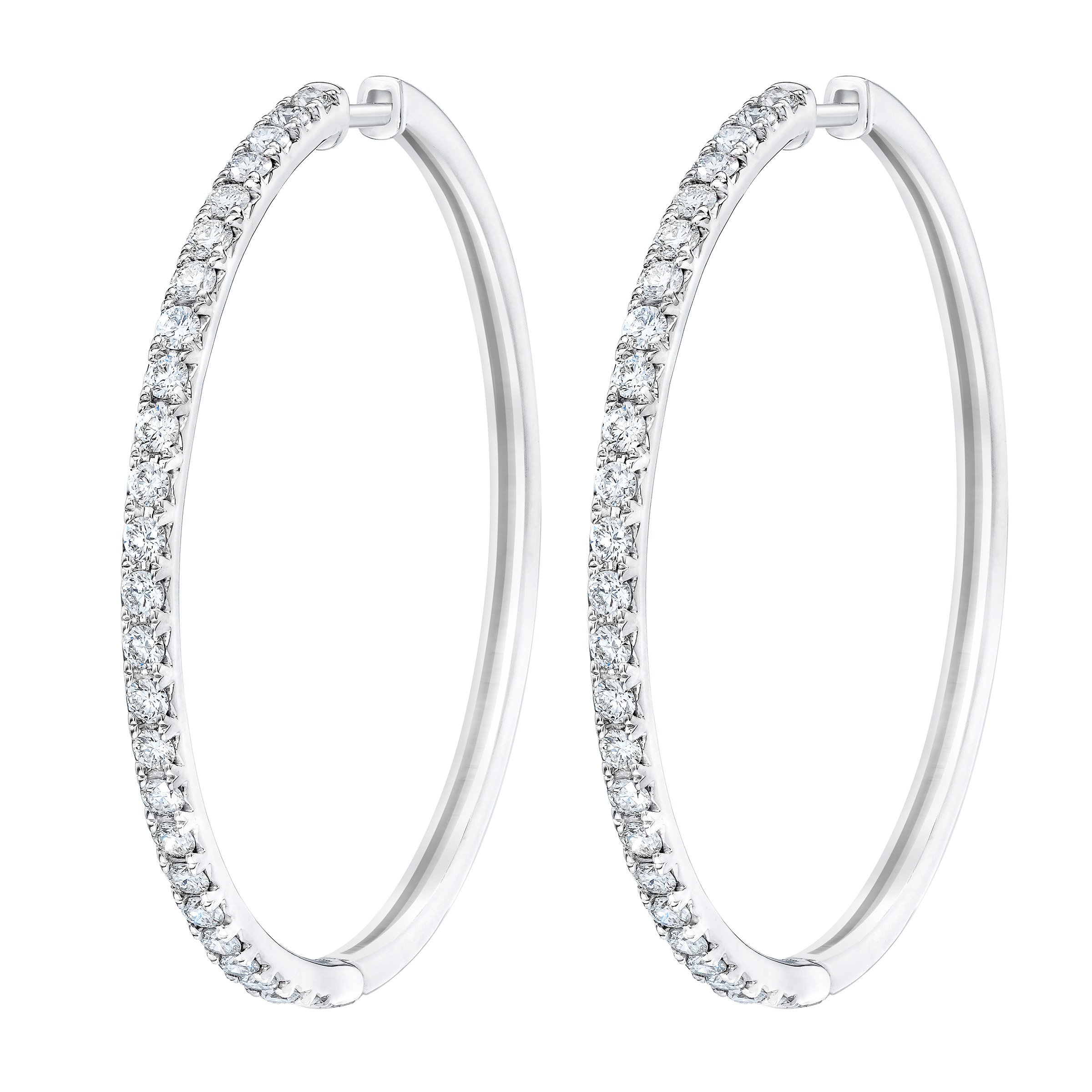 Round Brilliant Diamond Hoop Earrings (2.00 ctw) | Costco