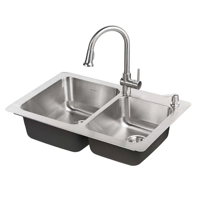 AMERICAN STANDARD SS KITCHEN SINK W/ PULLDOWN FAUCET ^