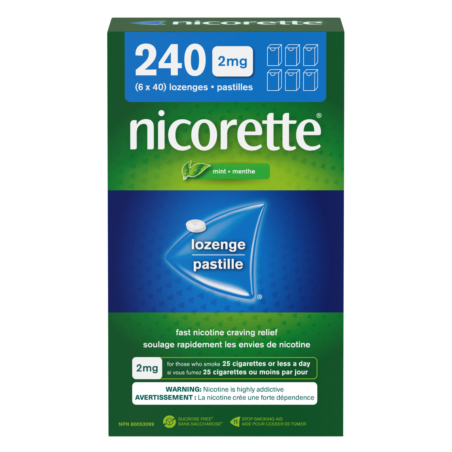 NICORETTE Nicotine Lozenges, Mint, 2mg, 240-count