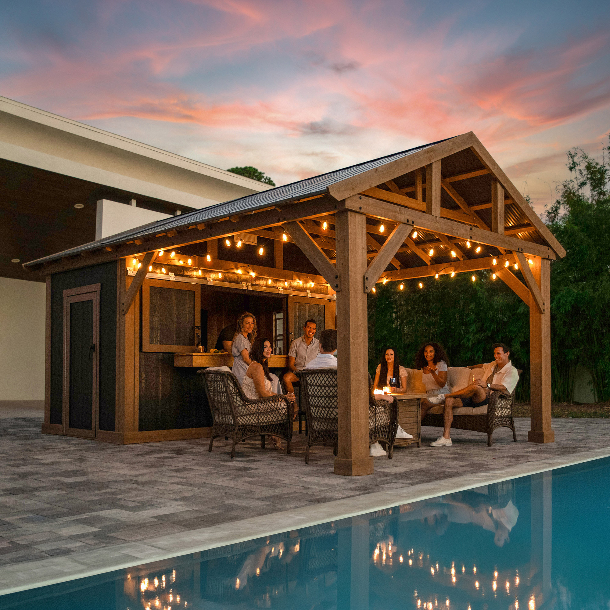 Installed Sheds by Gorilla - Versa 14x19 Bar Shed Pavilion | Costco