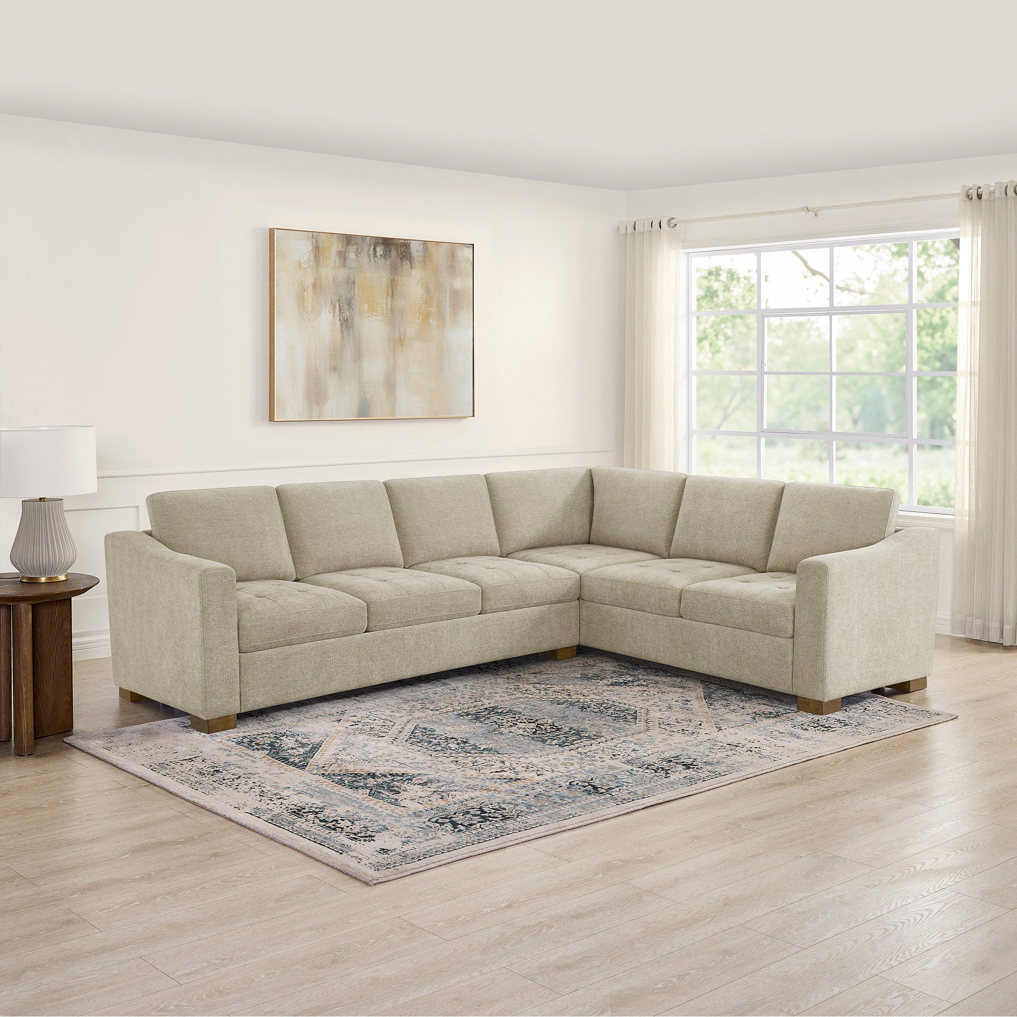 Thomasville Ellsford 2-piece Fabric Sectional, Beige | Costco