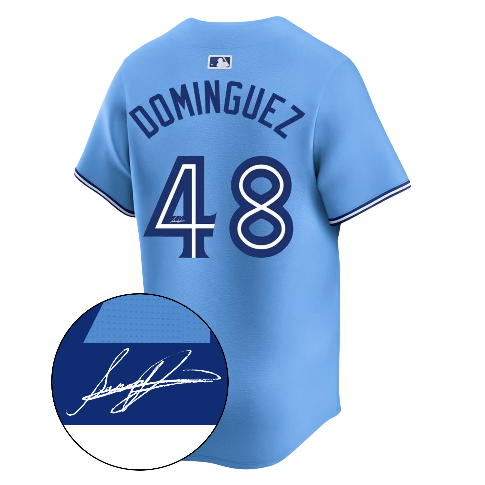 Frameworth Seranthony Dominguez Signed Toronto Blue Jays Powder Blue Jersey