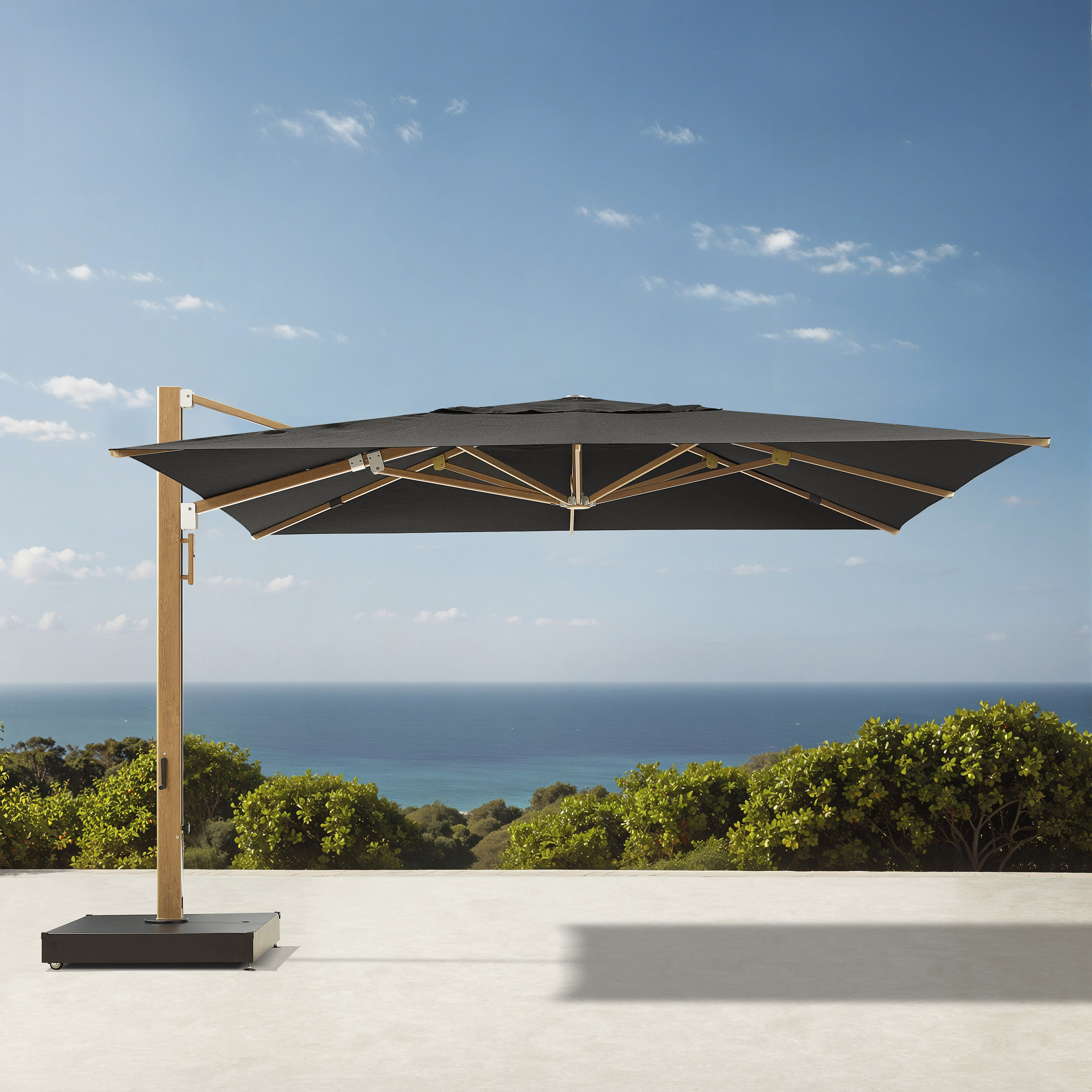 4 meter patio umbrella WITH CRANK-LIFT 4.5M 11  9 ft Overall size(base) Sirio 4 m x 4