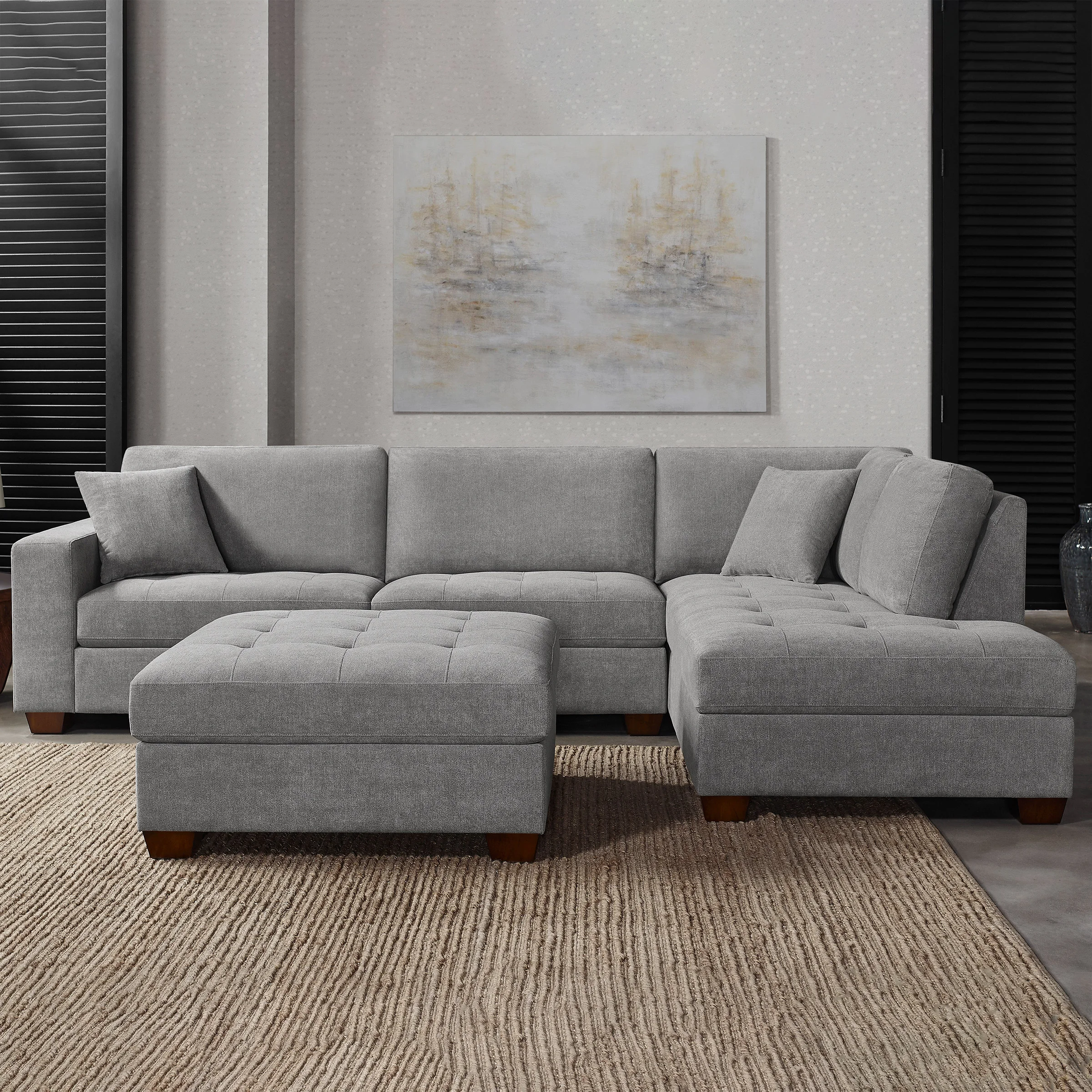 Miles Fabric Sectional with Ottoman | Costco