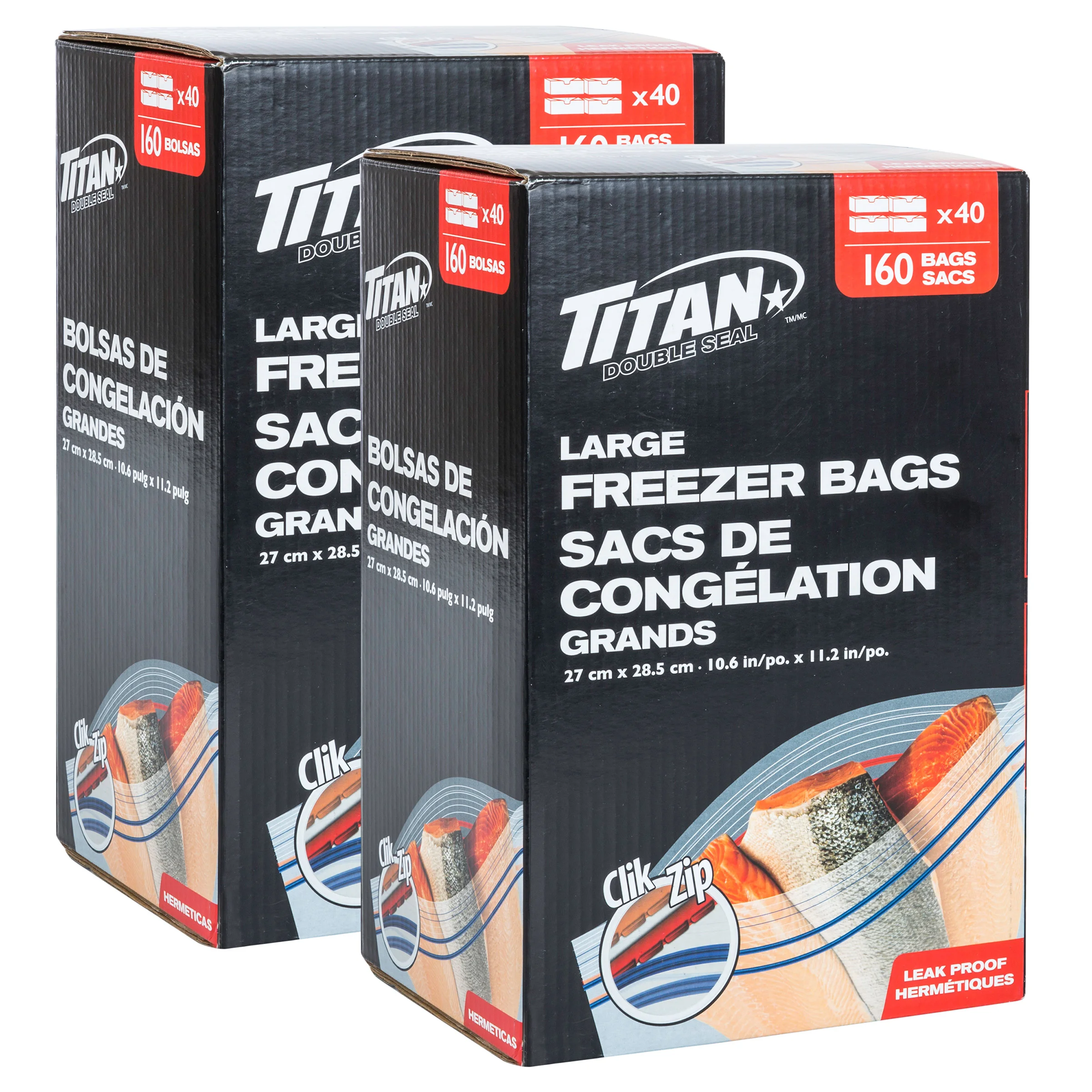 TITAN Large Food Storage Freezer Bags, 320-count | Costco