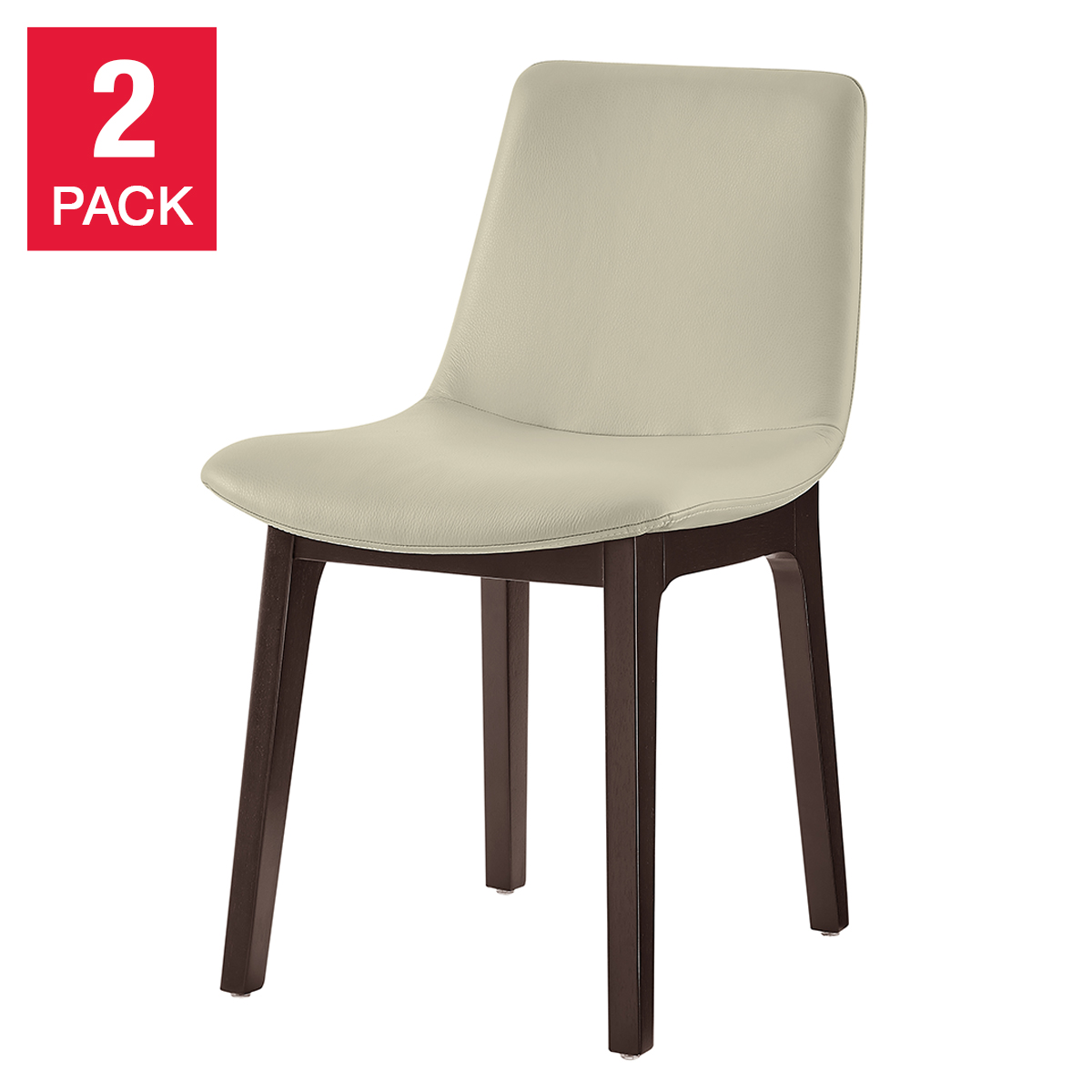 Aiden & Ivy Top-Grain Leather Dining Chair, 2-pack