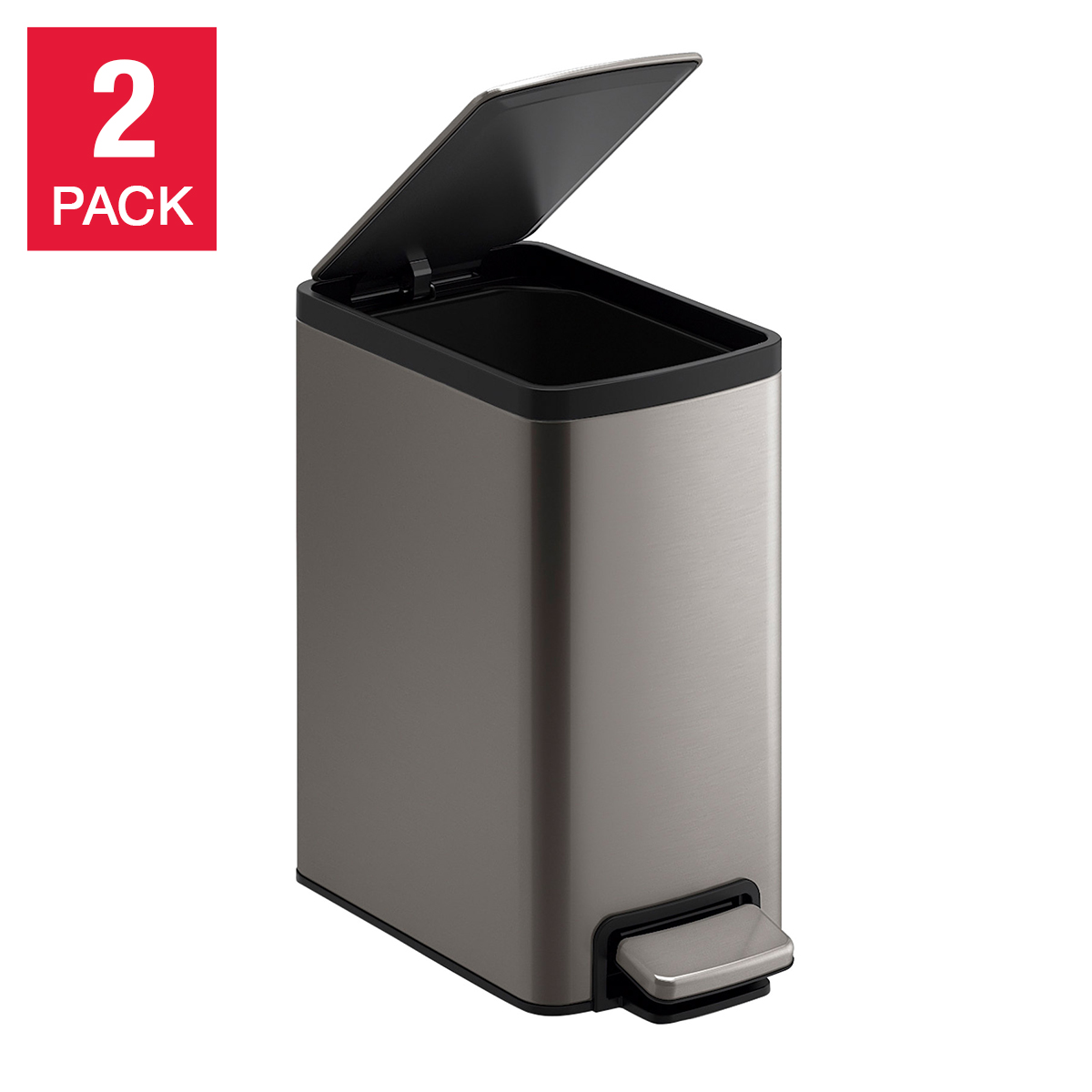 Kohler 6L Stainless Steel Step Trash Can, Pack of 2