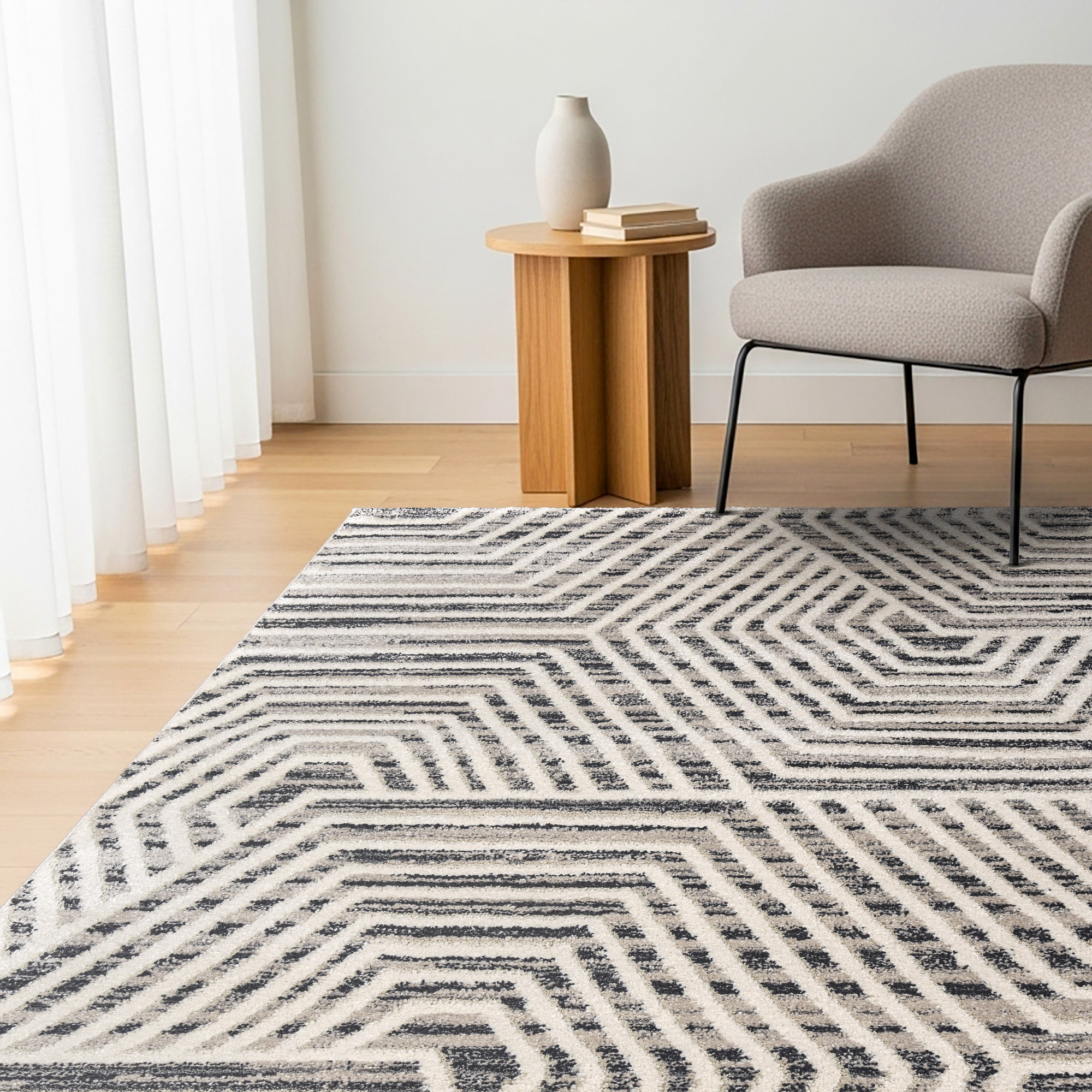 Solaris Area Rug, Viara Charcoal, 5'3” x 7' | Costco