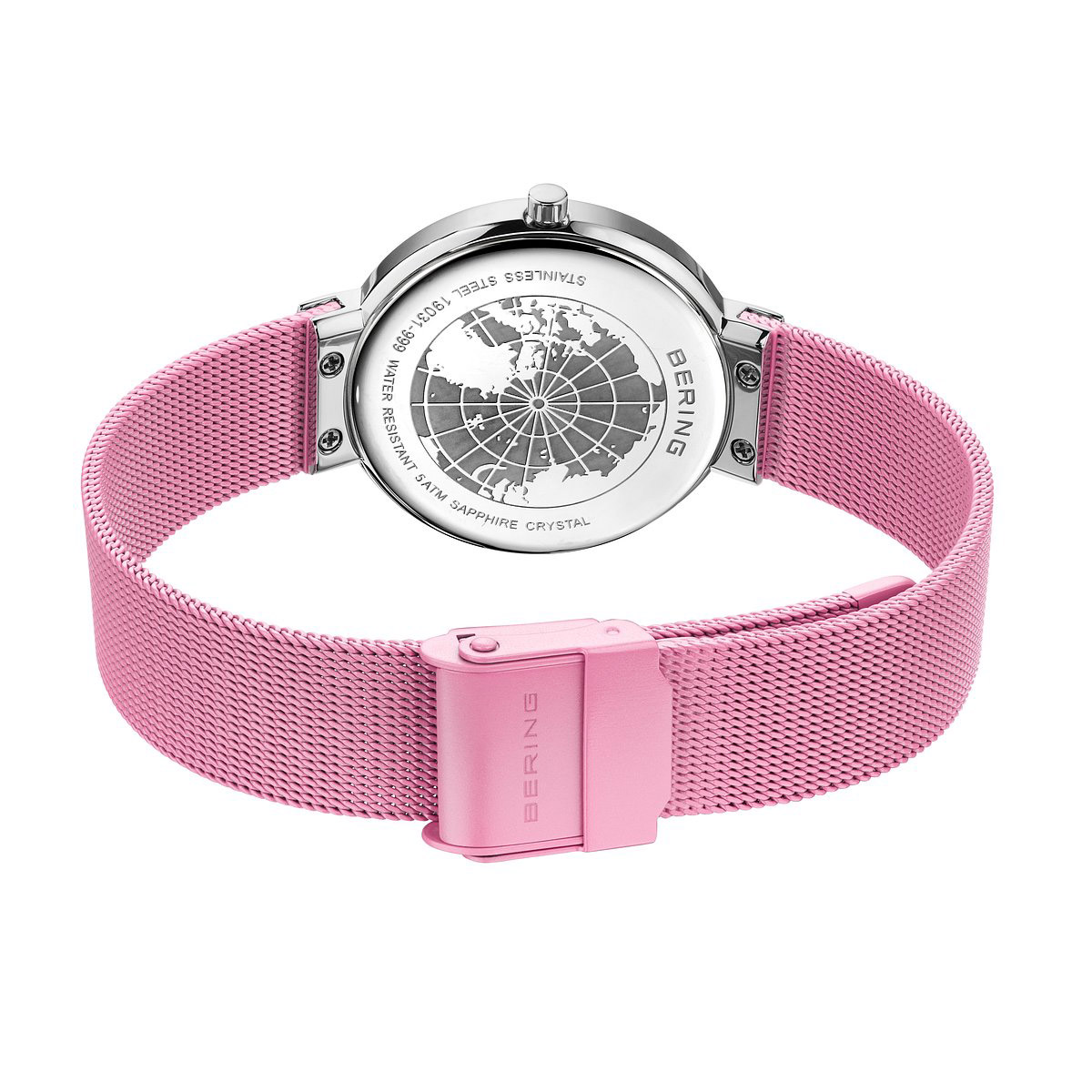 Bering Women's Classic Stainless Steel Pink Dial Milanese Mesh
