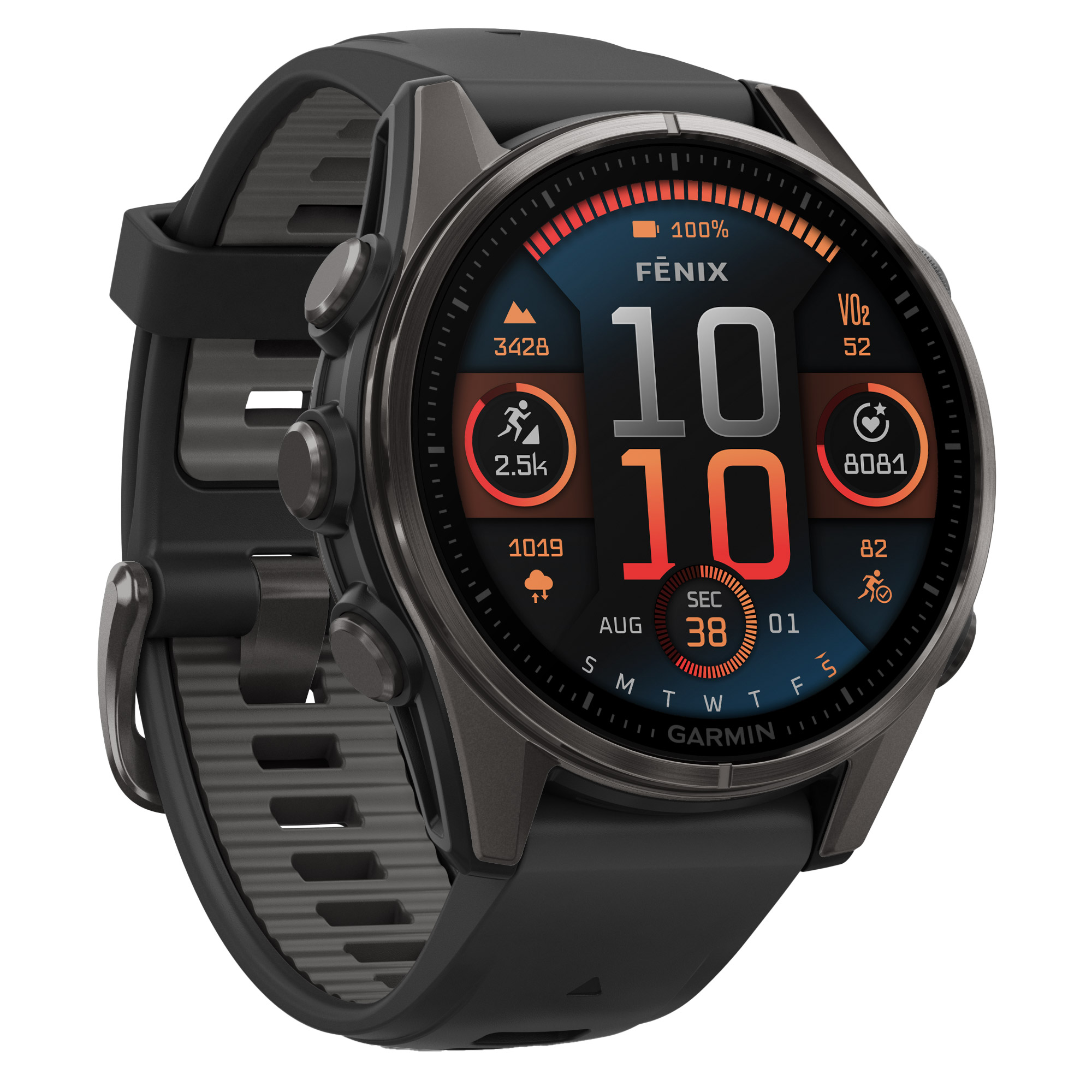 Garmin Fenix 8 Smartwatch 43mm, includes USB-C and USB-A Charging Cables