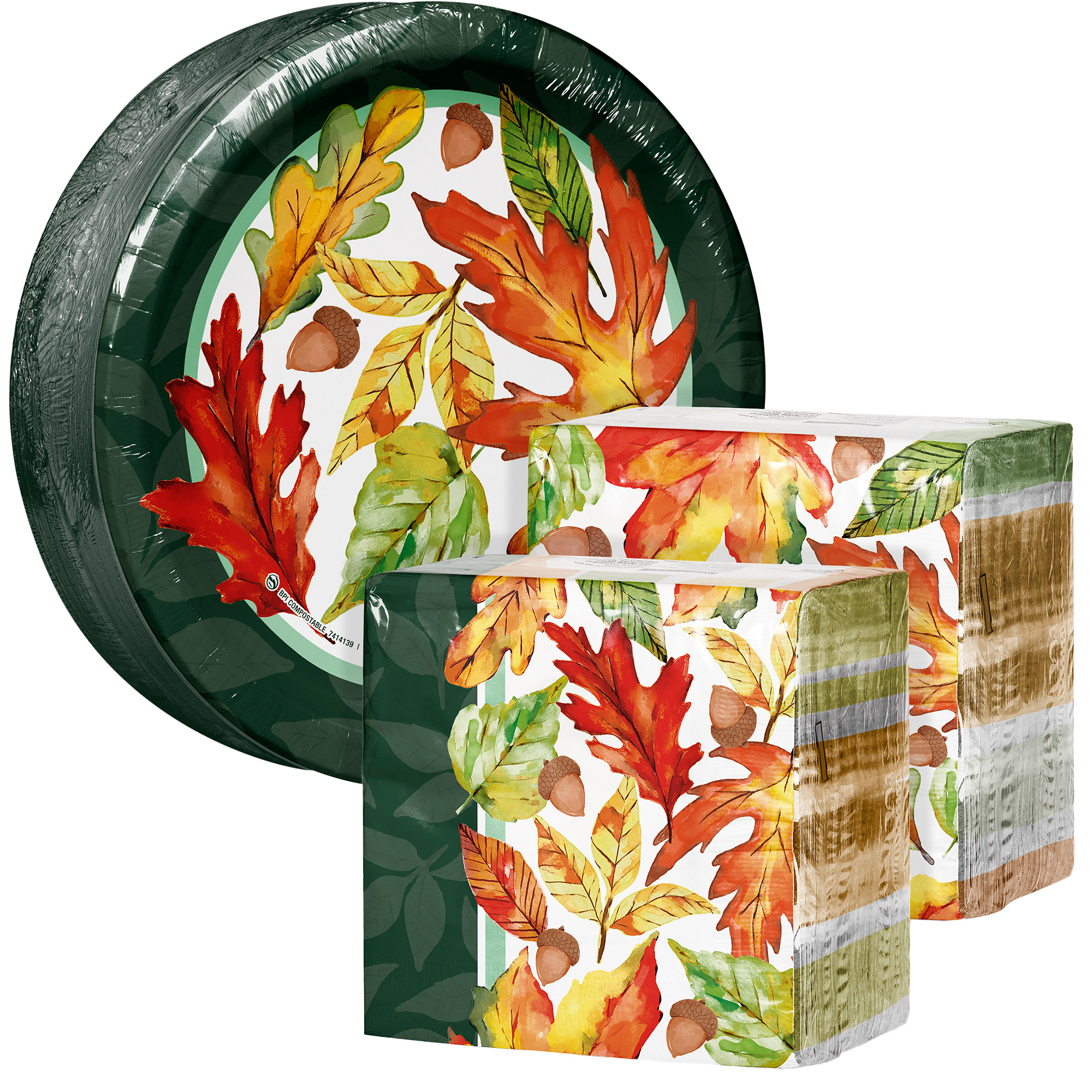 Artstyle Paper Plate and Napkin Bundle  Sunny Fall  200-count