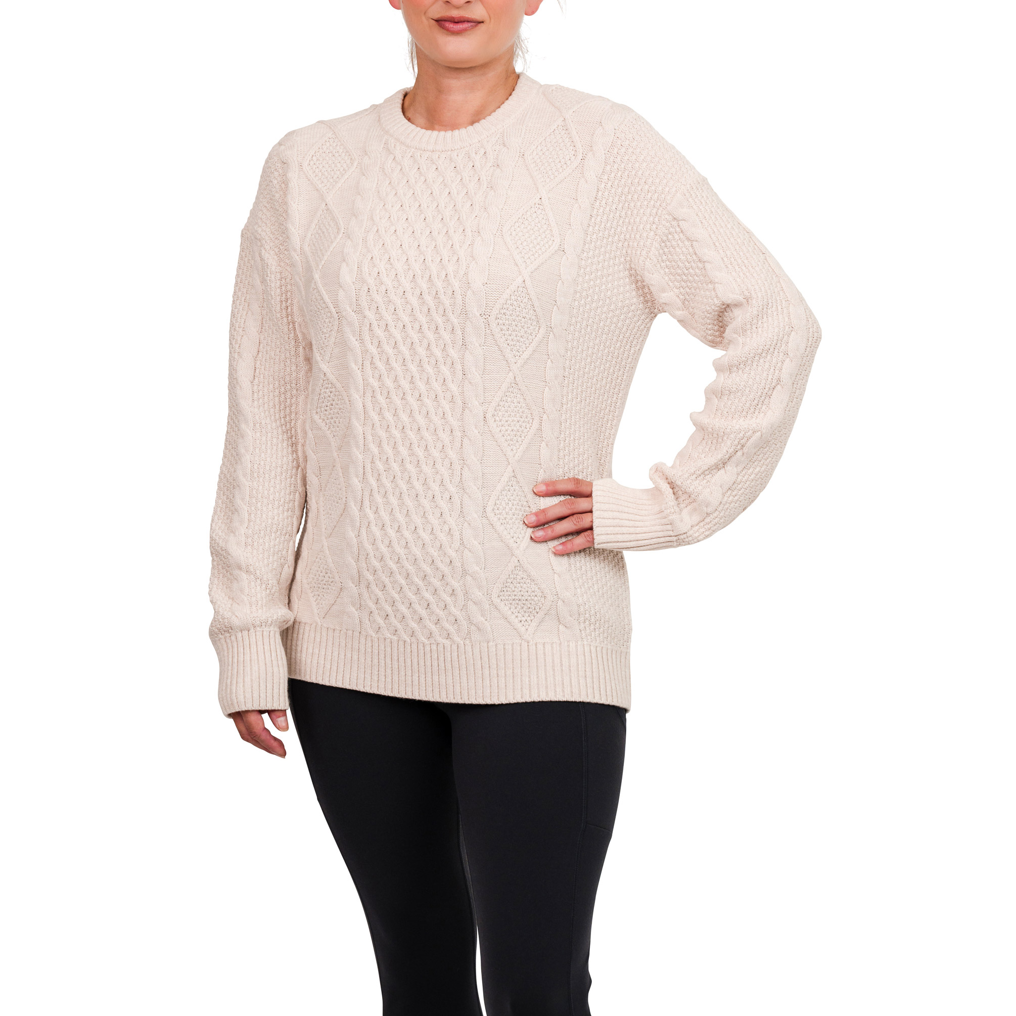 Kersh Women's Merino Cable Sweater