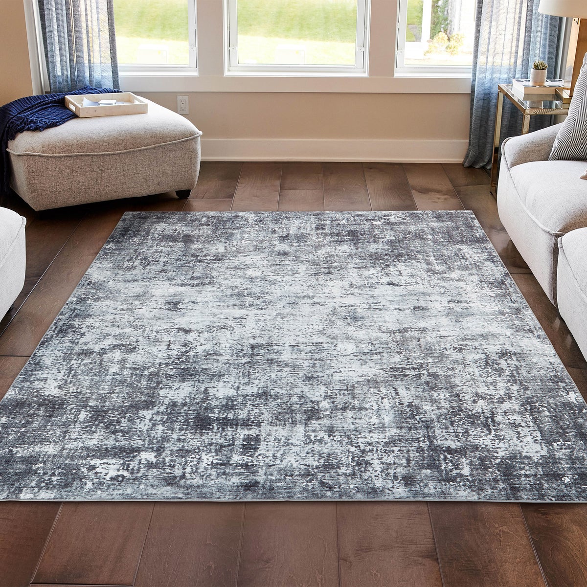 Wyatt & Ash Washable Indoor Area Rug, Jayden Gray 7'10 Wyatt & Ash Washable Indoor Area Rug, Jayden Gray 7'10