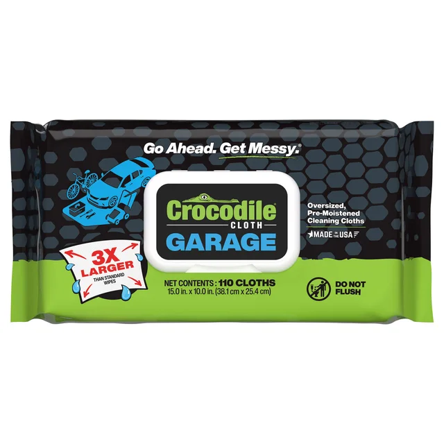 CROCODILE CLOTH 15" X 10" GARAGE WIPES 110 COUNT