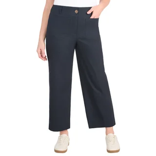 HILARY RADLEY WOMEN'S COTTON STRETCH WIDE LEG PANT