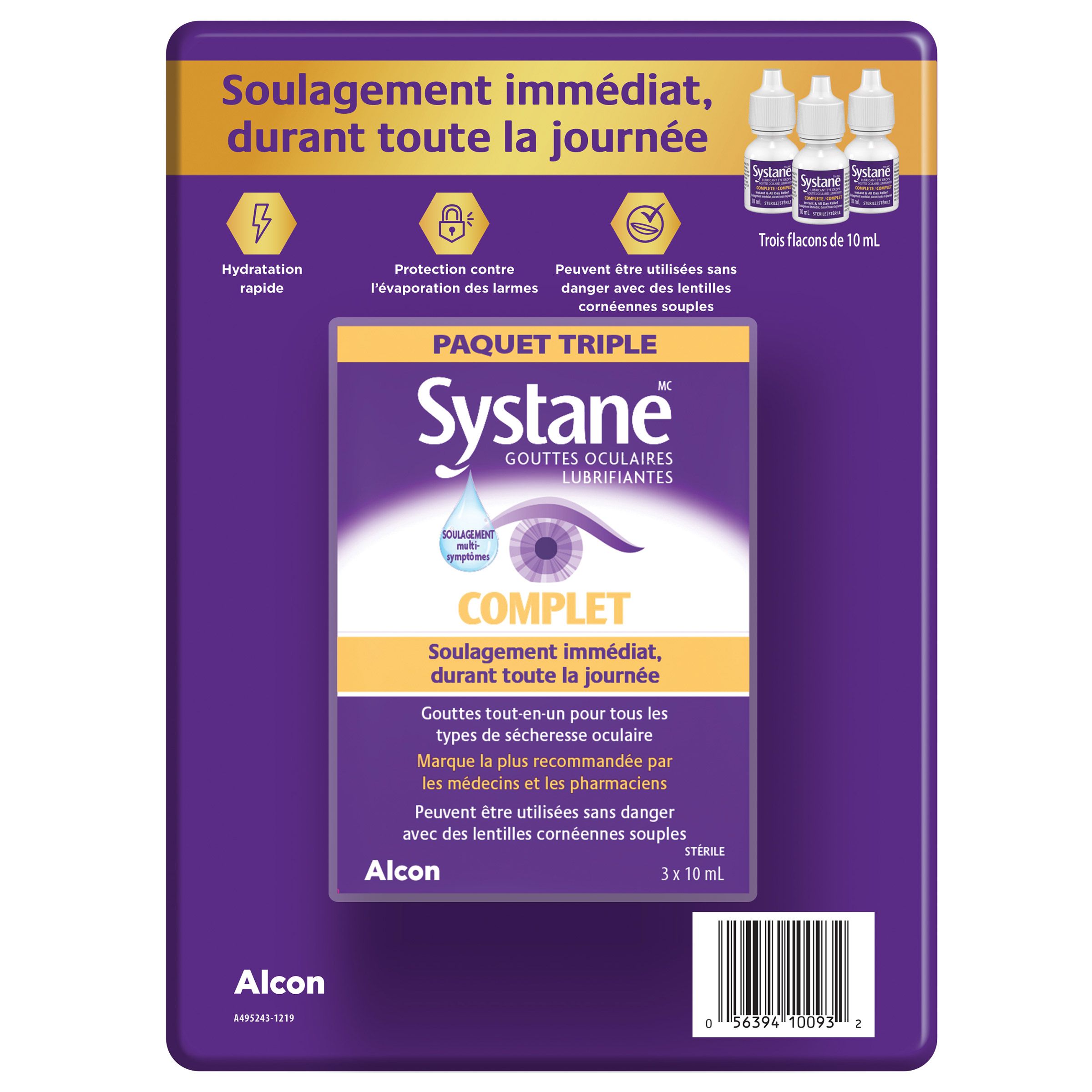 Systane - Gouttes oculaires complet, 3 bouteilles de 10 ml