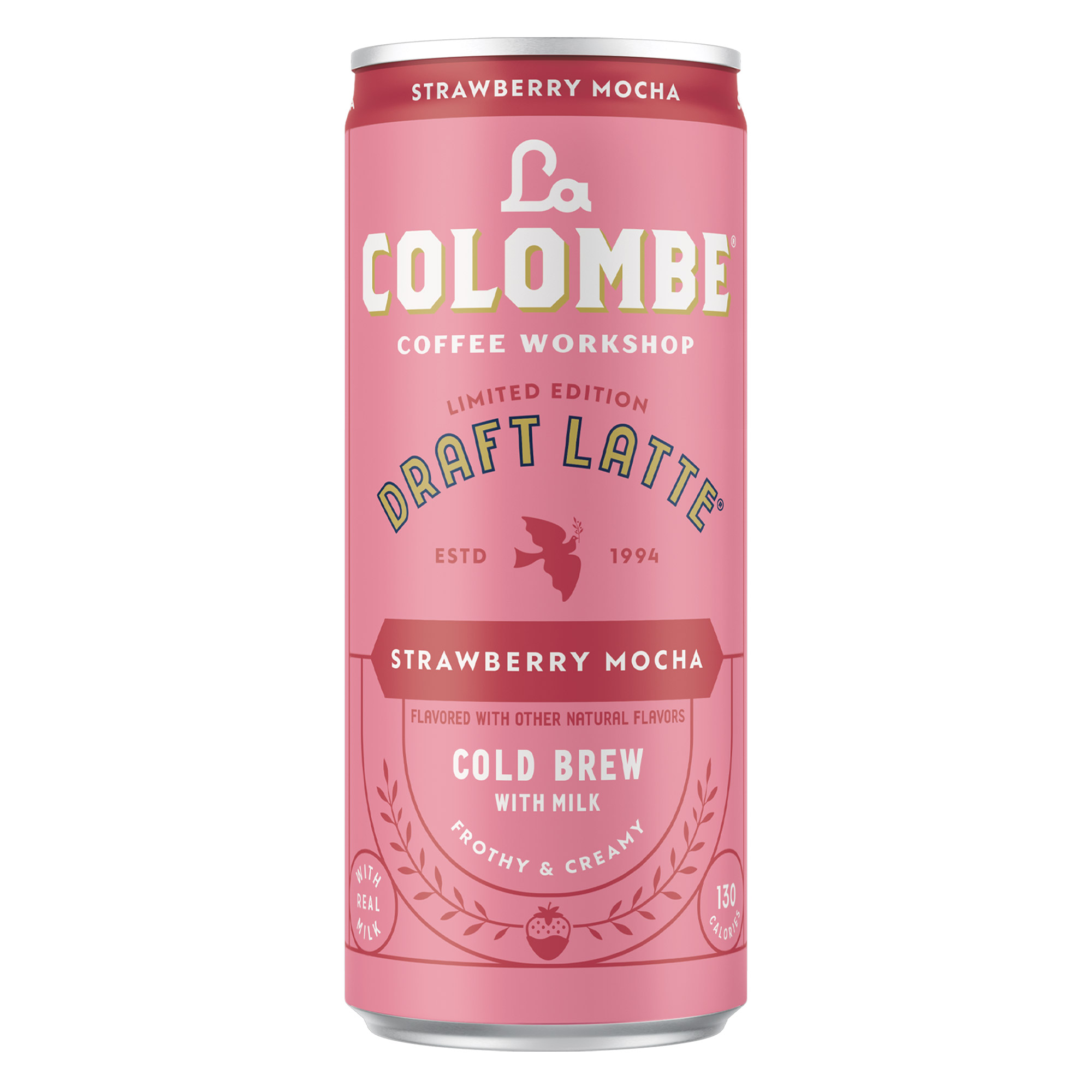 La Colombe Draft Latte Cold Brew Coffee, Strawberry Mocha, 9 fl oz