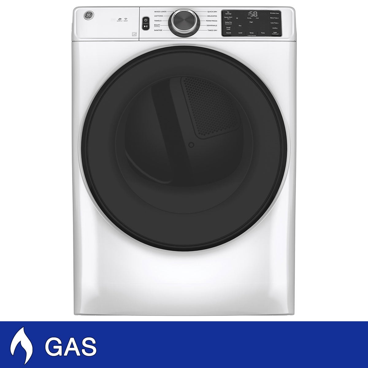 GE 7.8 cu. ft. Smart Front Load GAS Dryer with 10 Dry Cycles GE 7.8 cu. ft. Smart Front Load GAS Dryer with 10 Dry Cycles