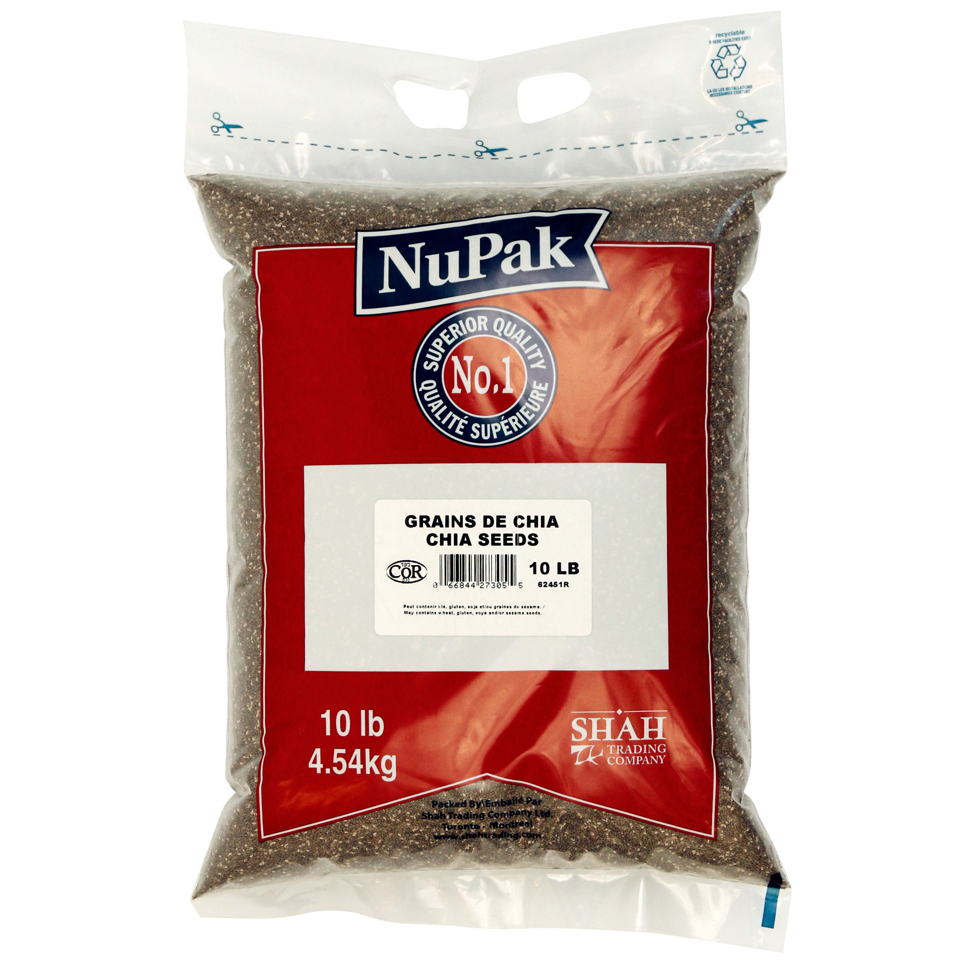 NuPak Chia Seeds, 4.54 kg