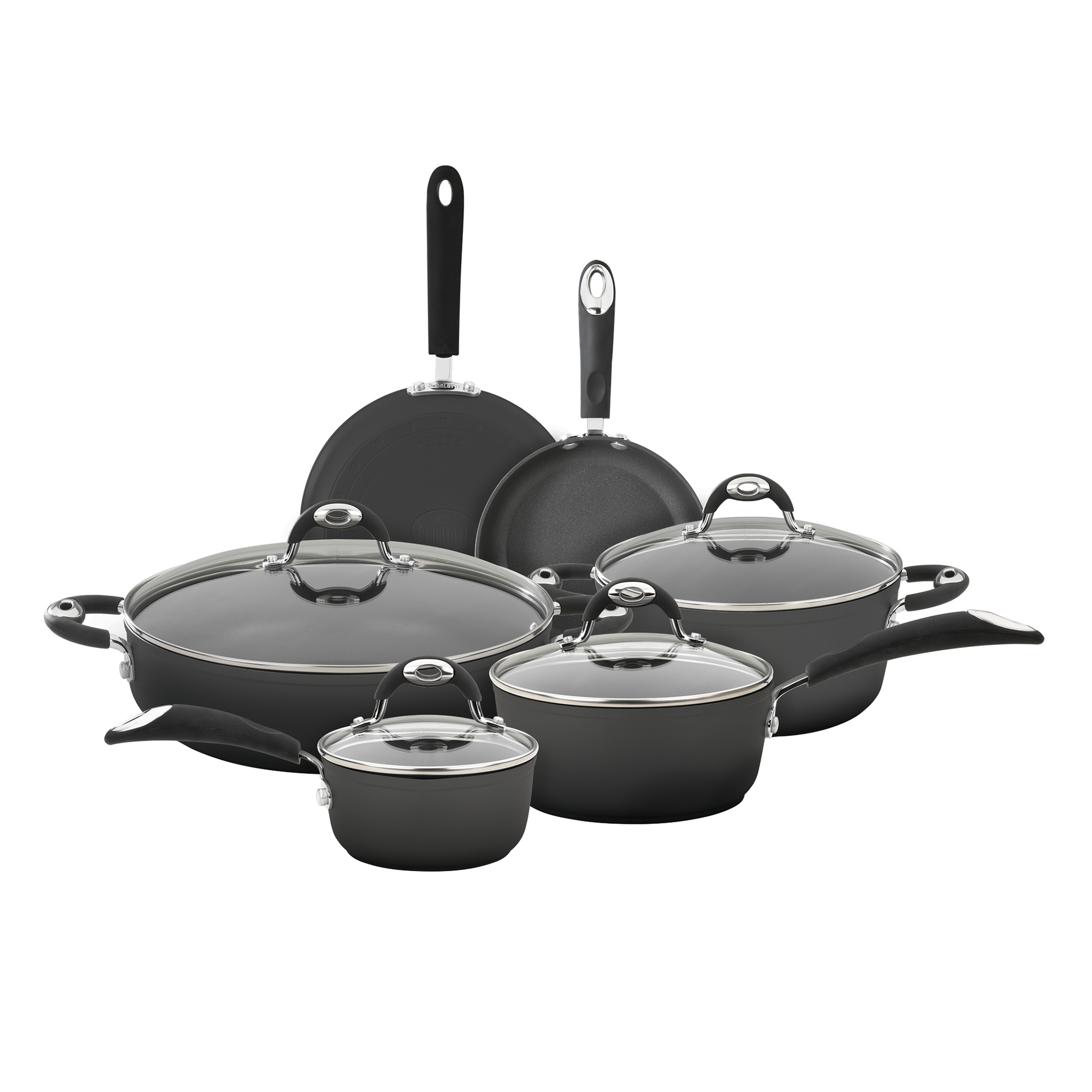 Bialetti Arte Aluminum 10-piece Cookware Set with Silicone Handles