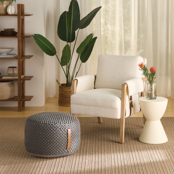 Nourison Cotton Woven Looped Pouf | Costco Nourison Cotton Woven Looped Pouf | Costco