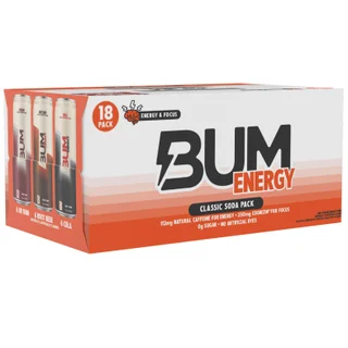BUM Energy Classic Soda Variety Pack, 12 fl oz, 18-count