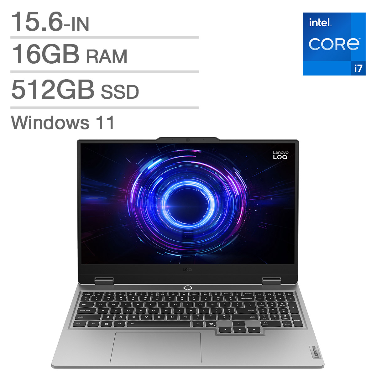 Lenovo LOQ 15.6-in Gaming Laptop, Intel Core i7-13650HX - 16GB RAM, 512GB SSD, 8GB NVIDIA GeForce RTX 5050