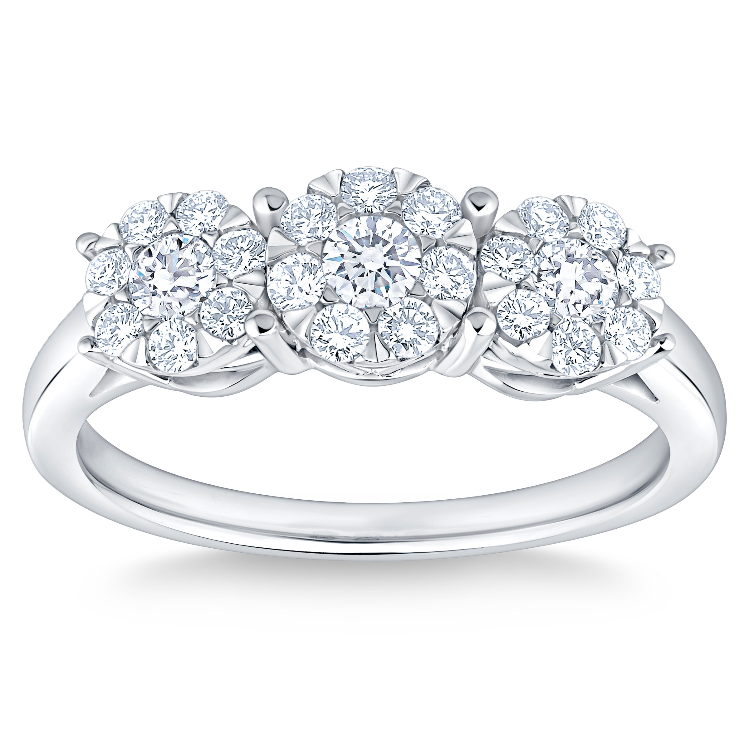 Round Brilliant Diamond Composite Three Stone Ring (0.50 ctw)