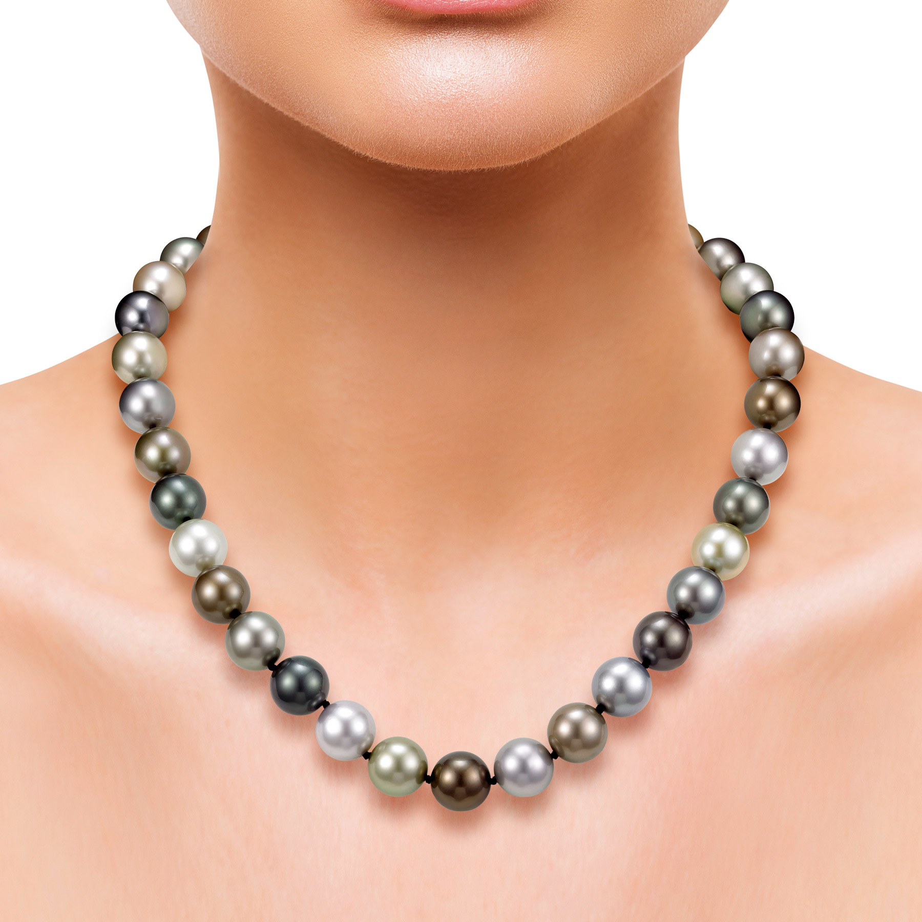 アクセサリー Kosato Tahitian Cultured 11.3-12mm Pearl Strand With 18kt White Gold