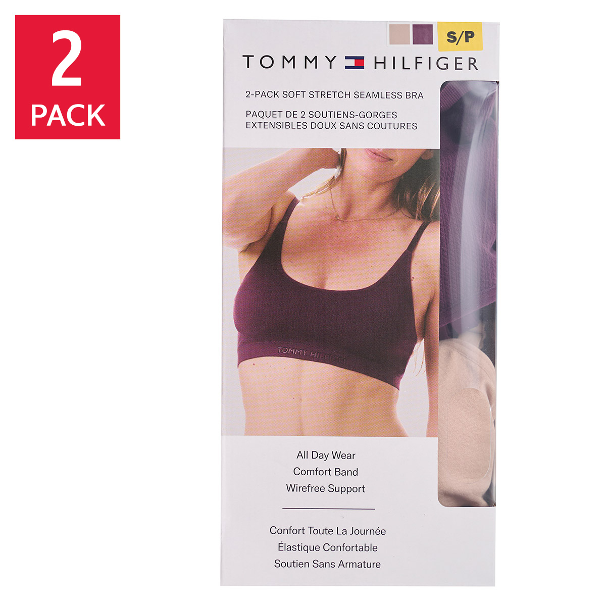 Tommy Hilfiger Women's Soft Stretch Seamless Bra, 2-pack