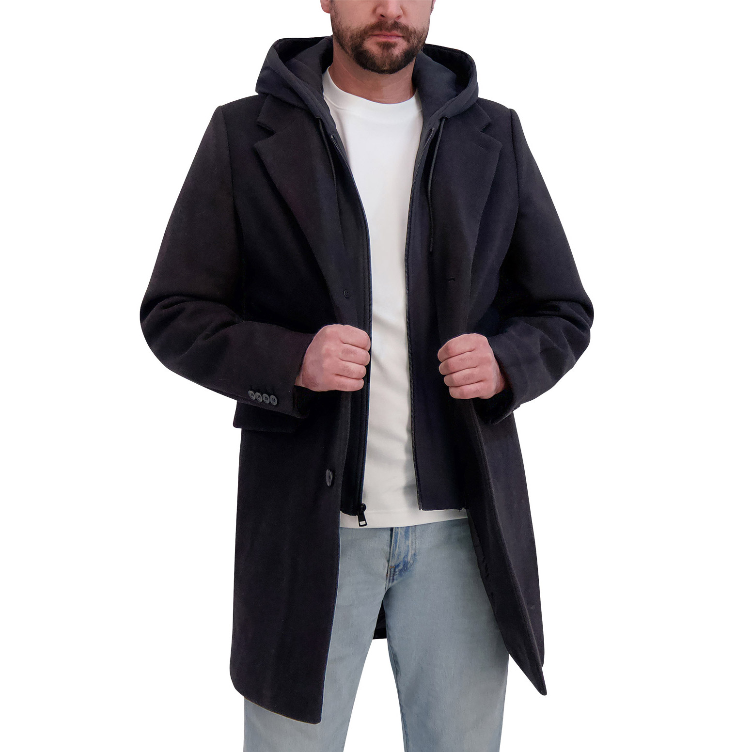 DKNY Men's Faux Wool Coat