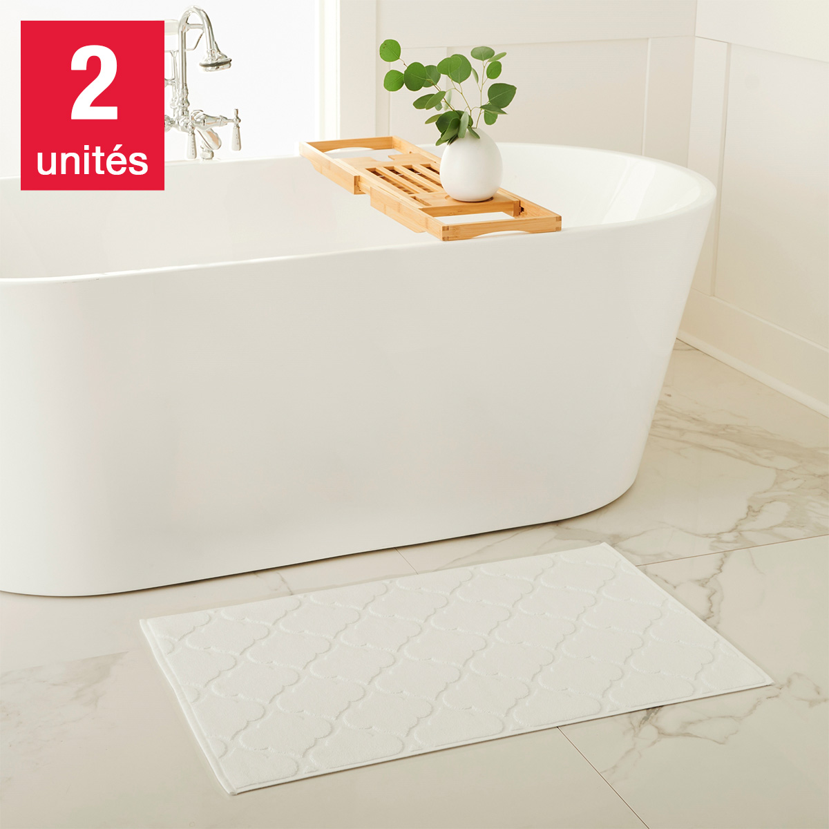 WelHome - Tapis de bain géométriques, paquet de 2
