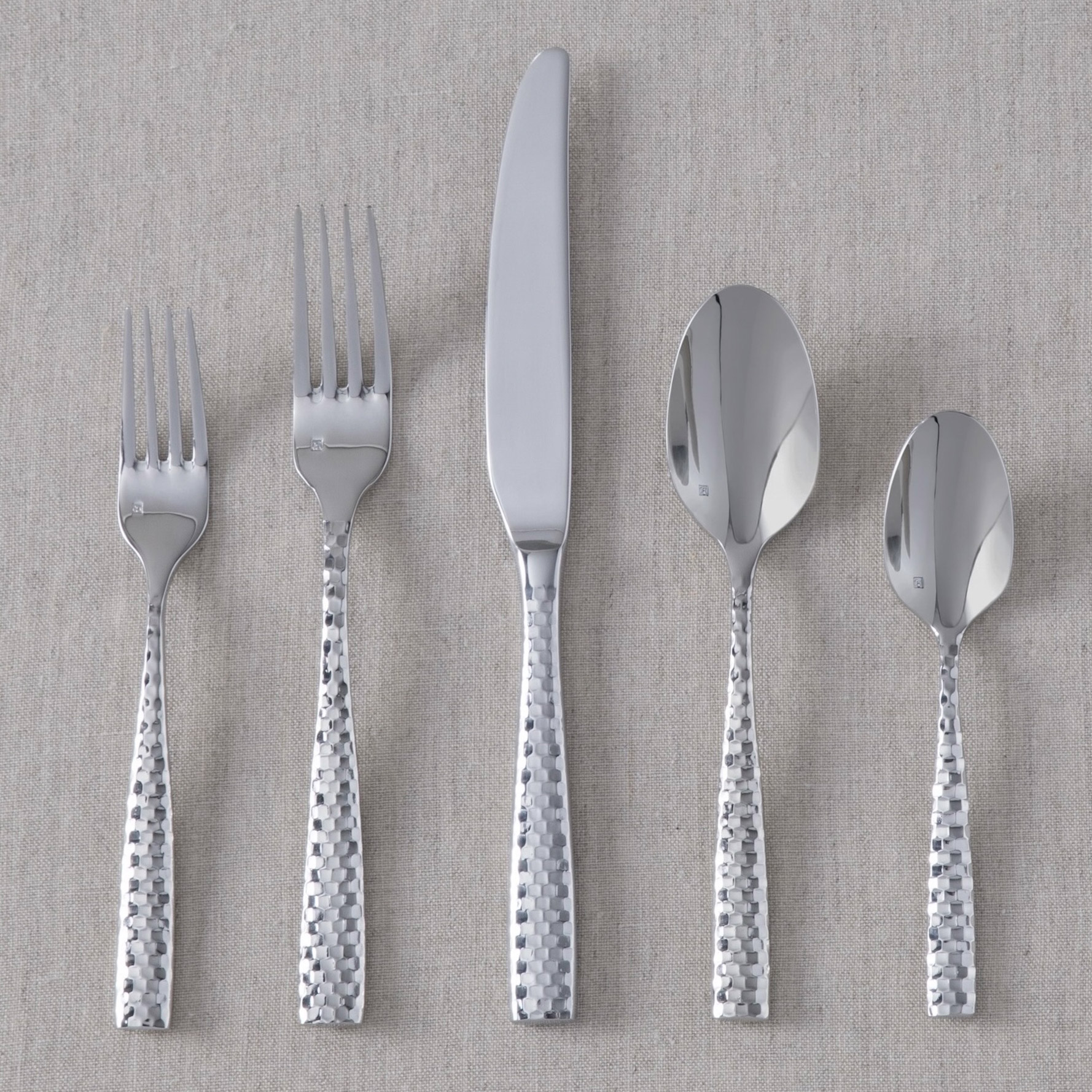 Fortessa Lucca Faceted Stainless-steel Flatware Set, 20-piece