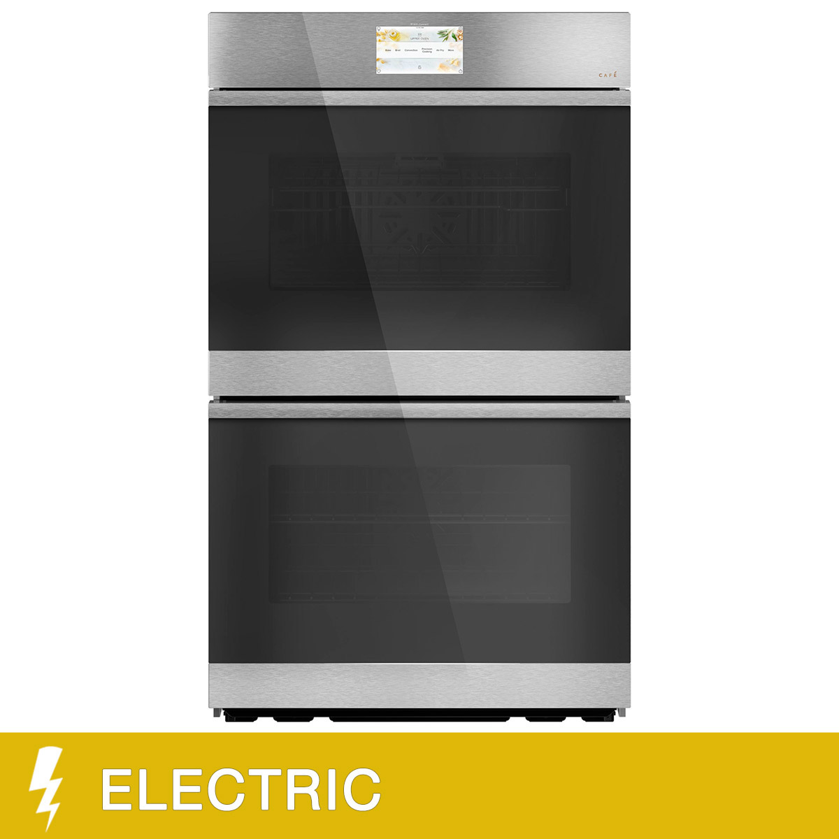 Café Modern Glass Collection 30 in. 10.0 cu ft. Electric Double Wall Oven with True European Convection