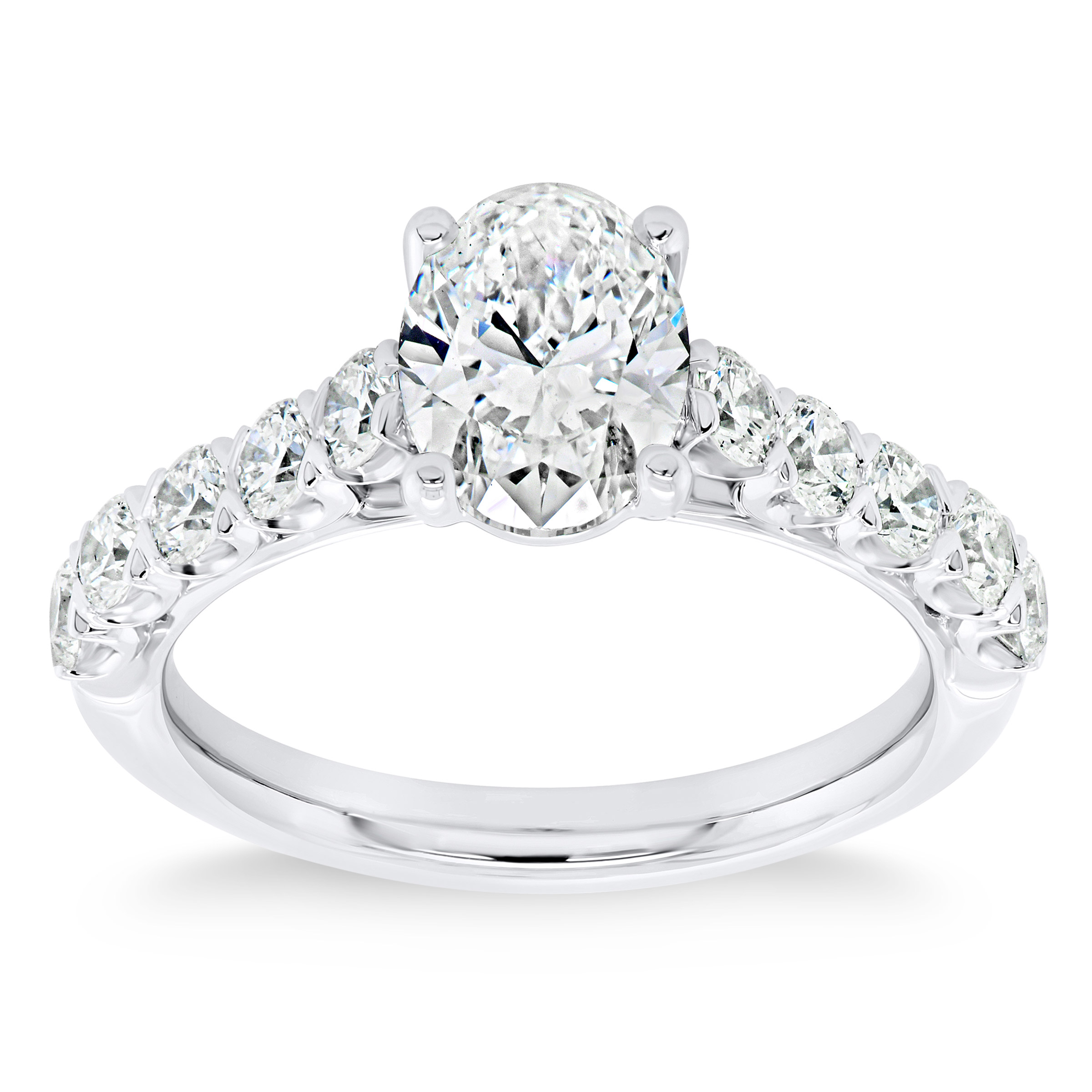 Oval Cut 2.38 ctw VS2 Clarity  G Color Diamond Platinum Wedding Ring