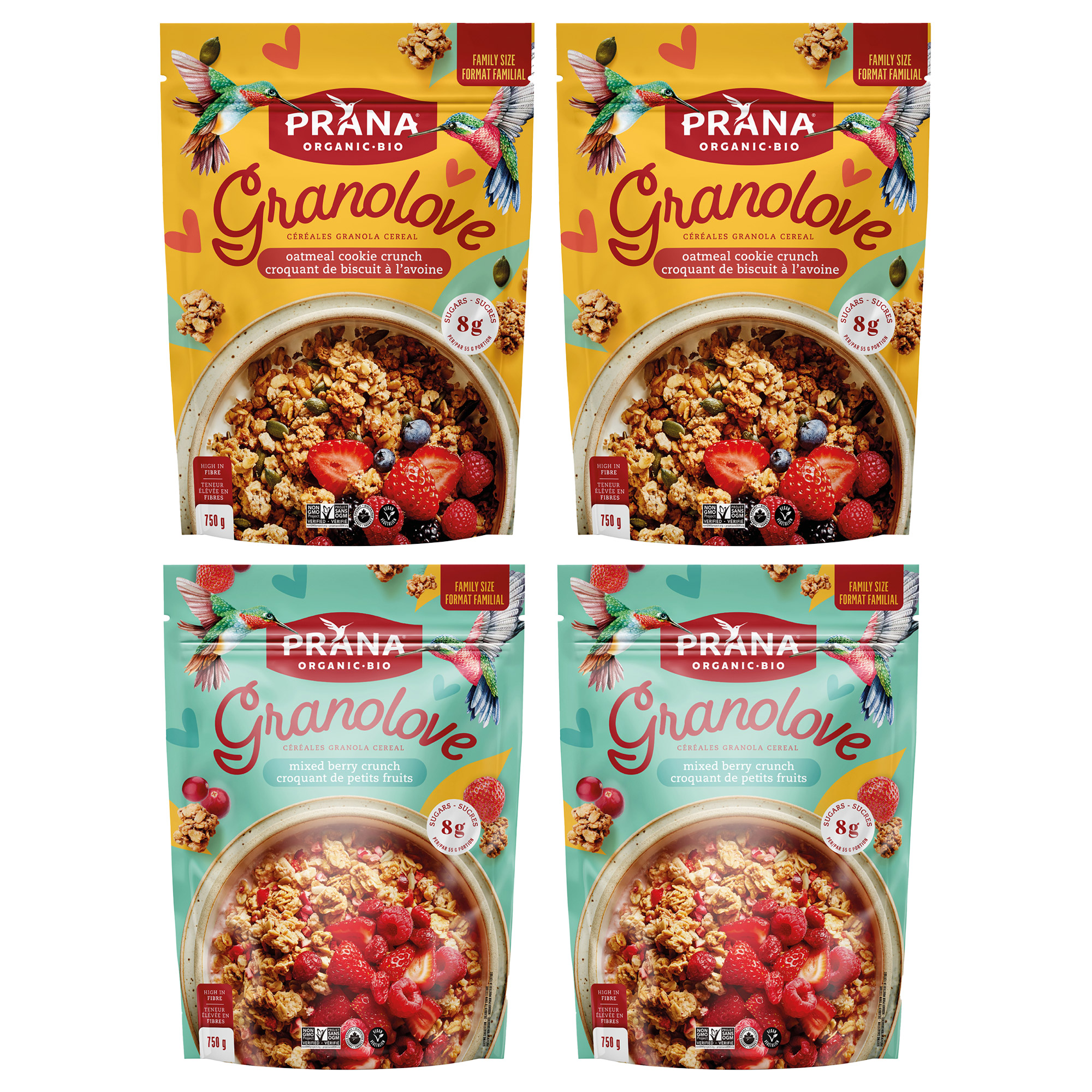 Prana Granolove Organic Granola, 4 × 750 g