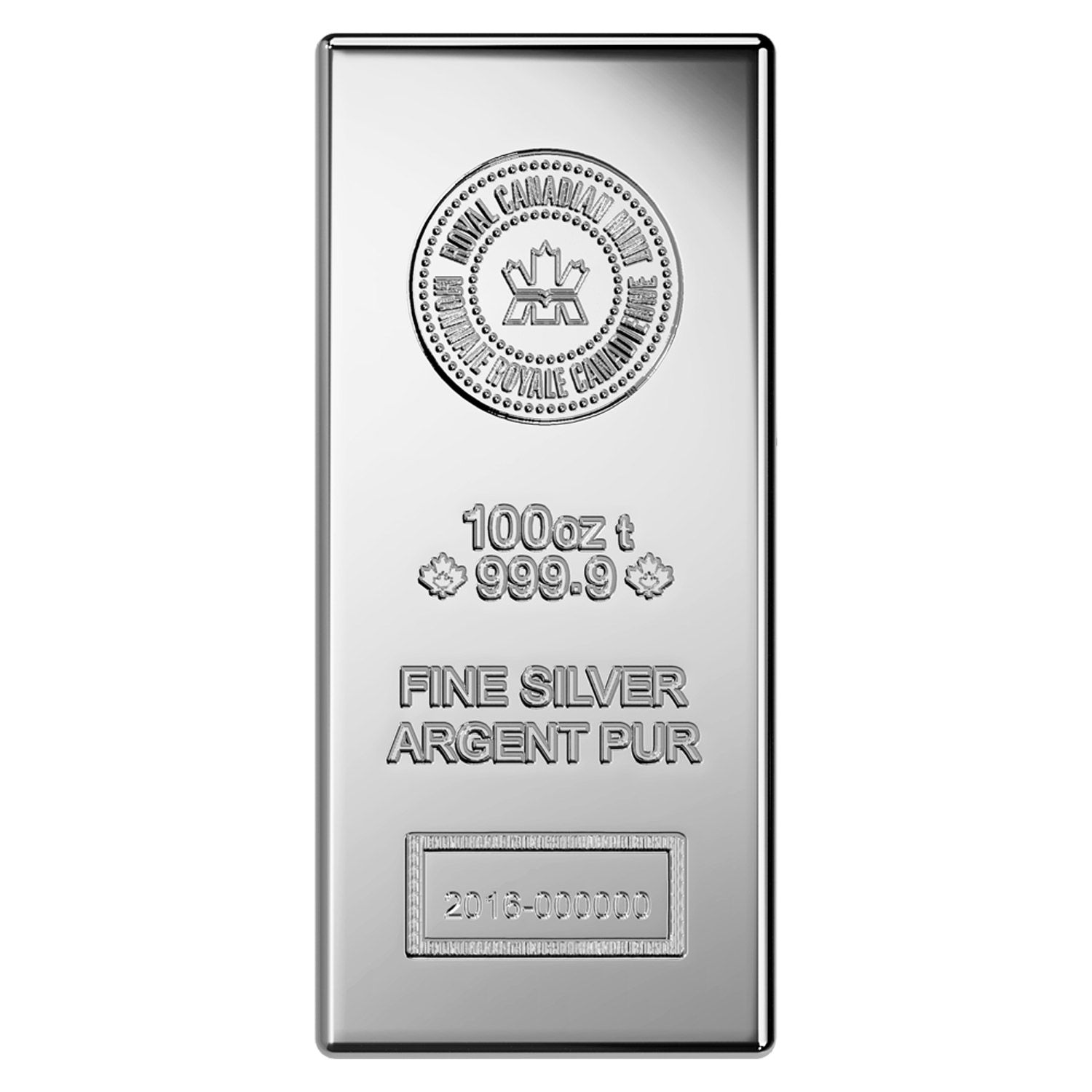 100 oz Royal Canadian Mint Silver Bar