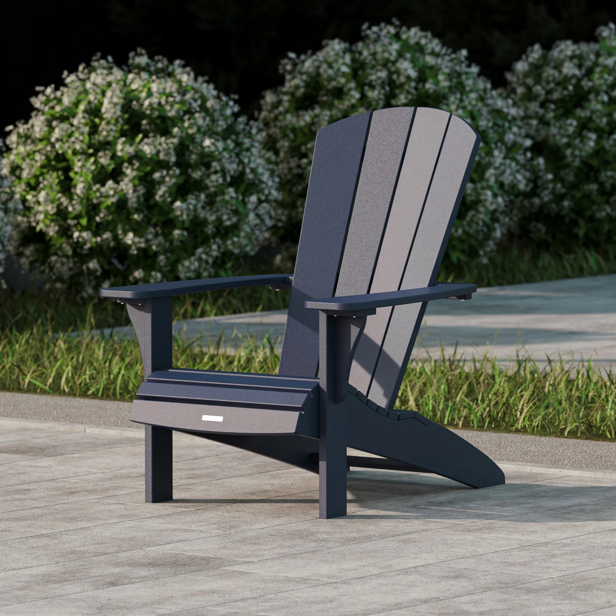 Leisure Line Outdoor Patio Fanback Adirondack Chair by Tangent: Navy from Costco